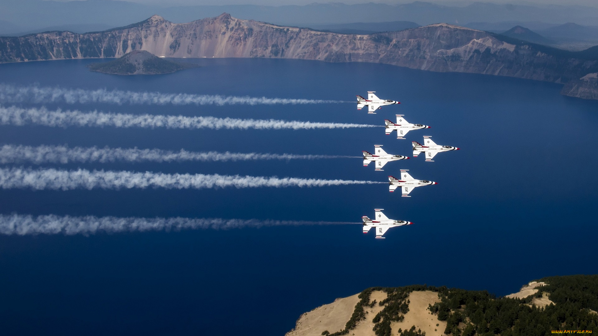 авиация, другое, crater, lake, thunderbirds, oregon