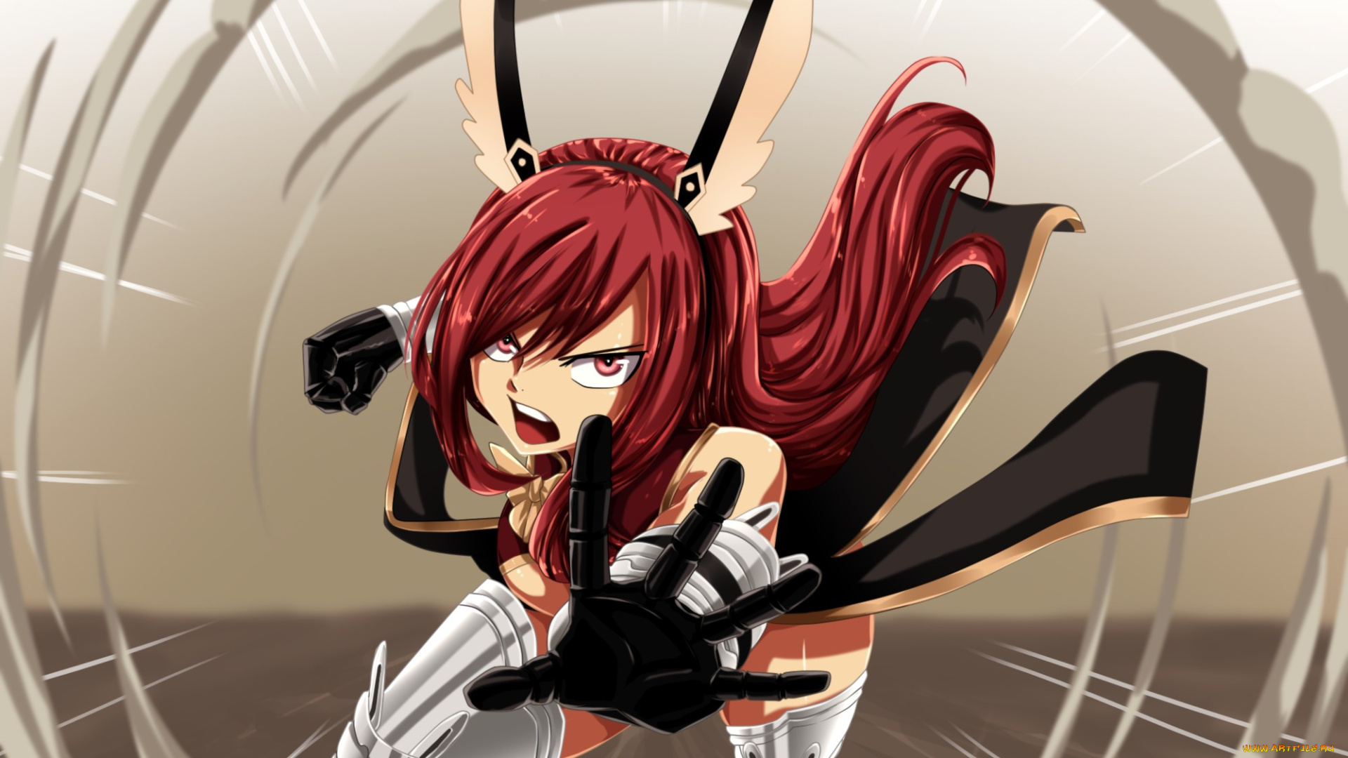 аниме, fairy, tail, titania