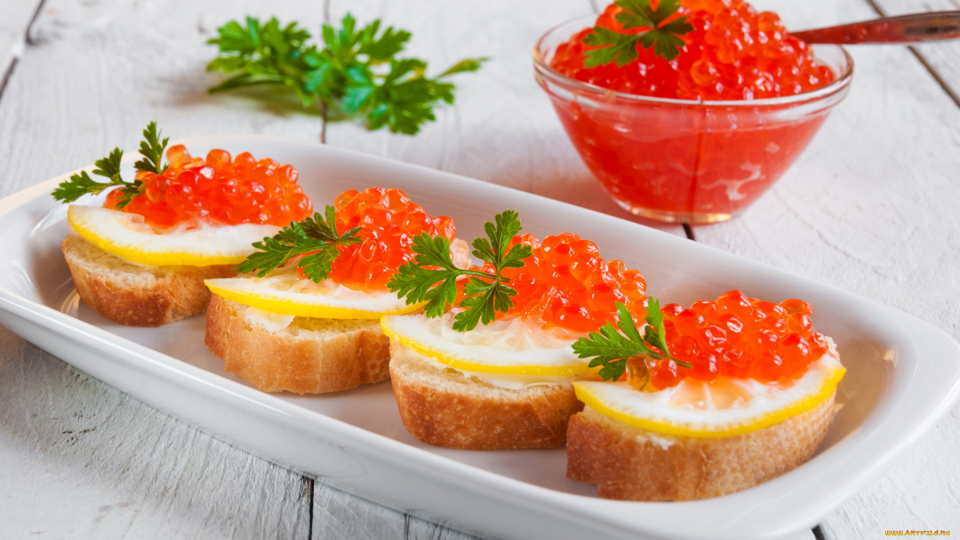 еда, икра, красная, лимон, деликатес