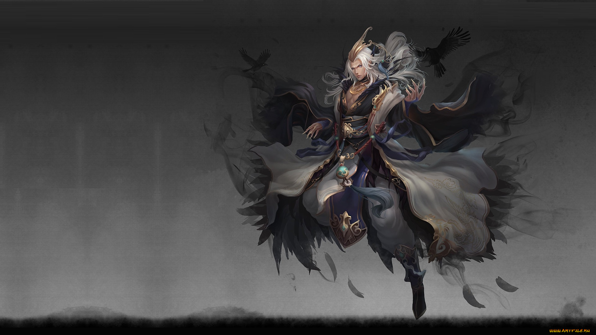 фэнтези, маги, , волшебники, фентези, магия, арт, парень, ворон