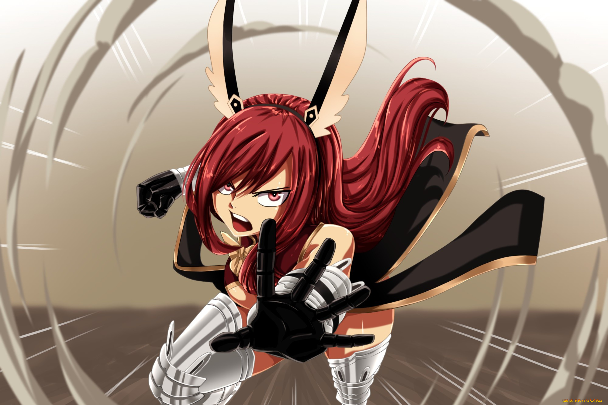 аниме, fairy, tail, titania