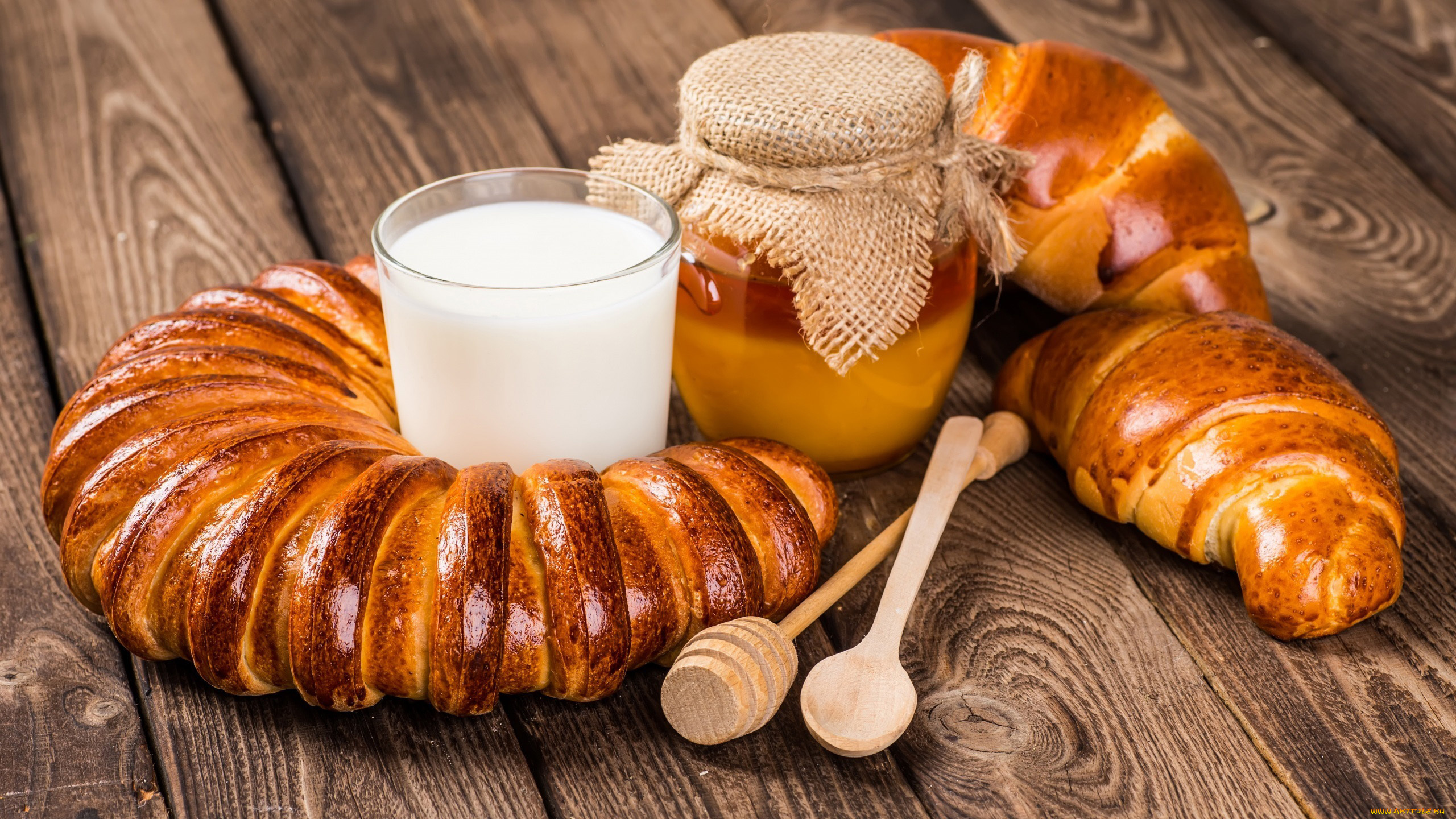 еда, разное, молоко, мед, булки, выпечка