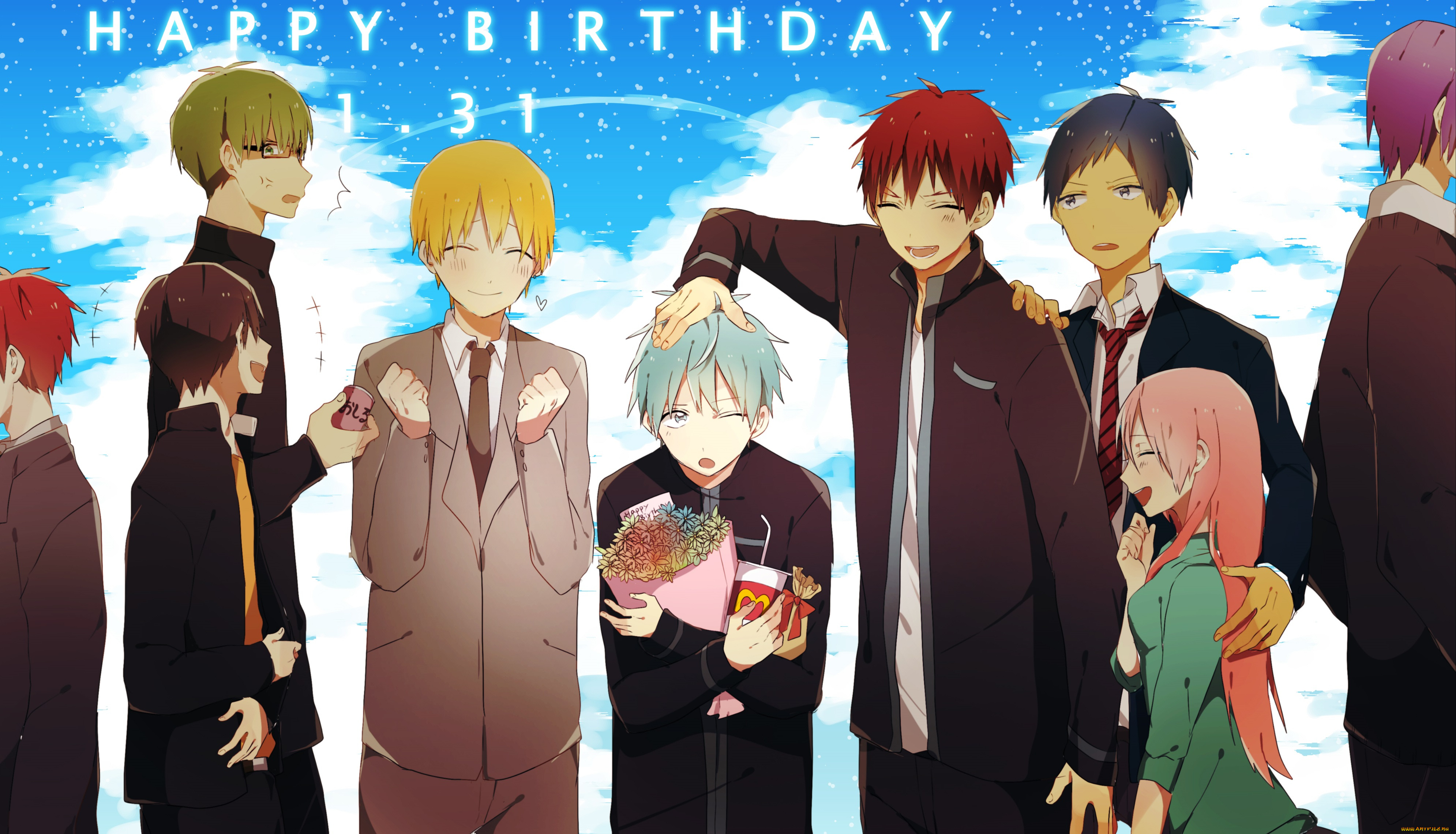 аниме, kuroko, no, baske, парни, баскетбол