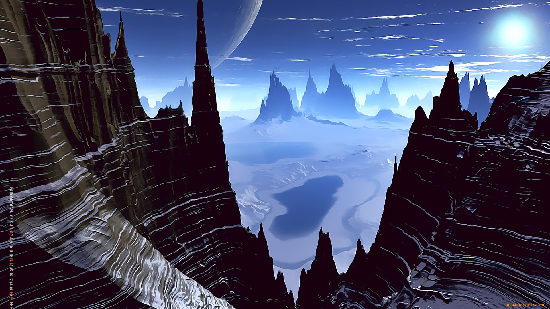 календари, 3д-графика, планета