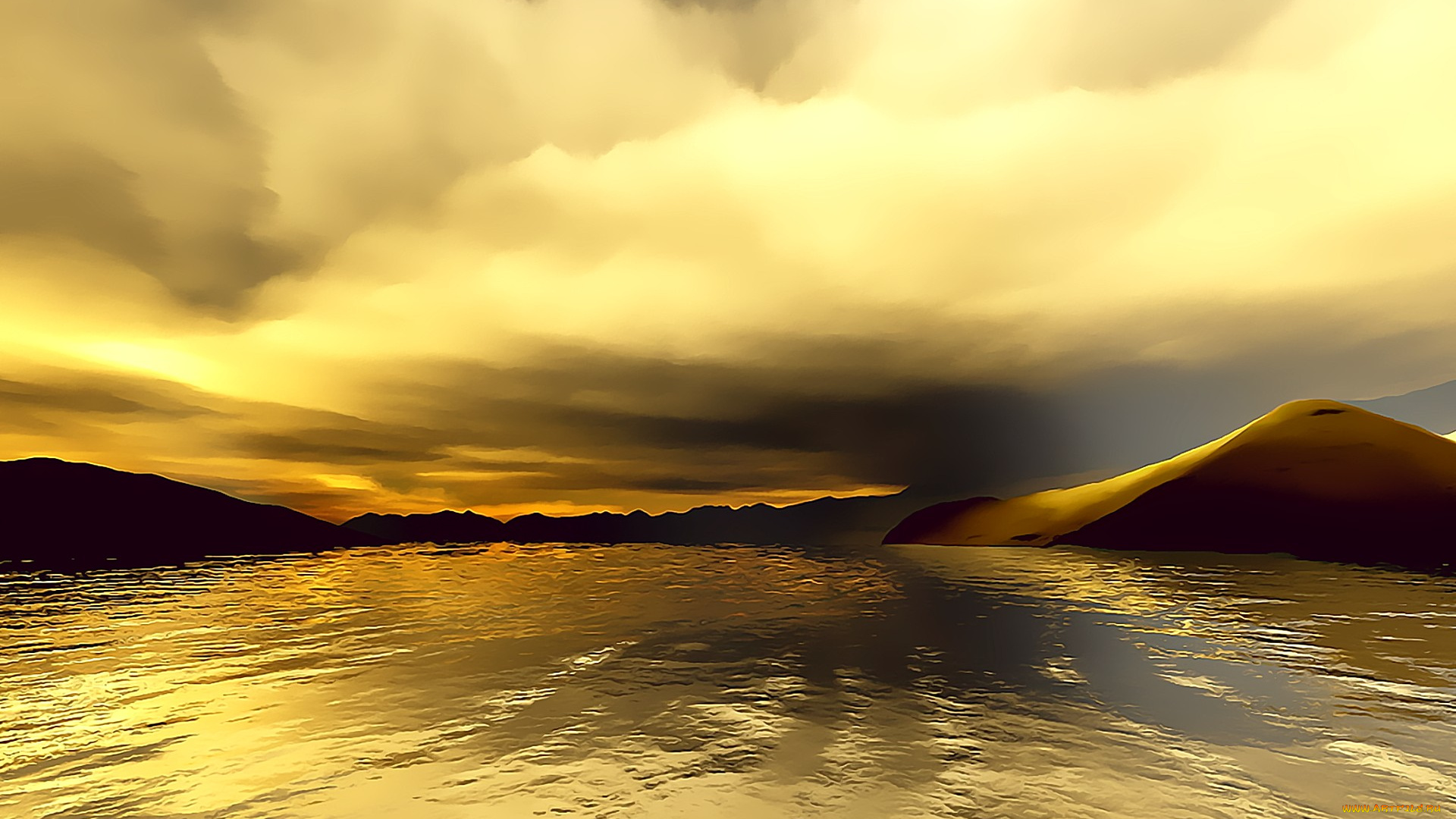 календари, 3д-графика, природа, водоем