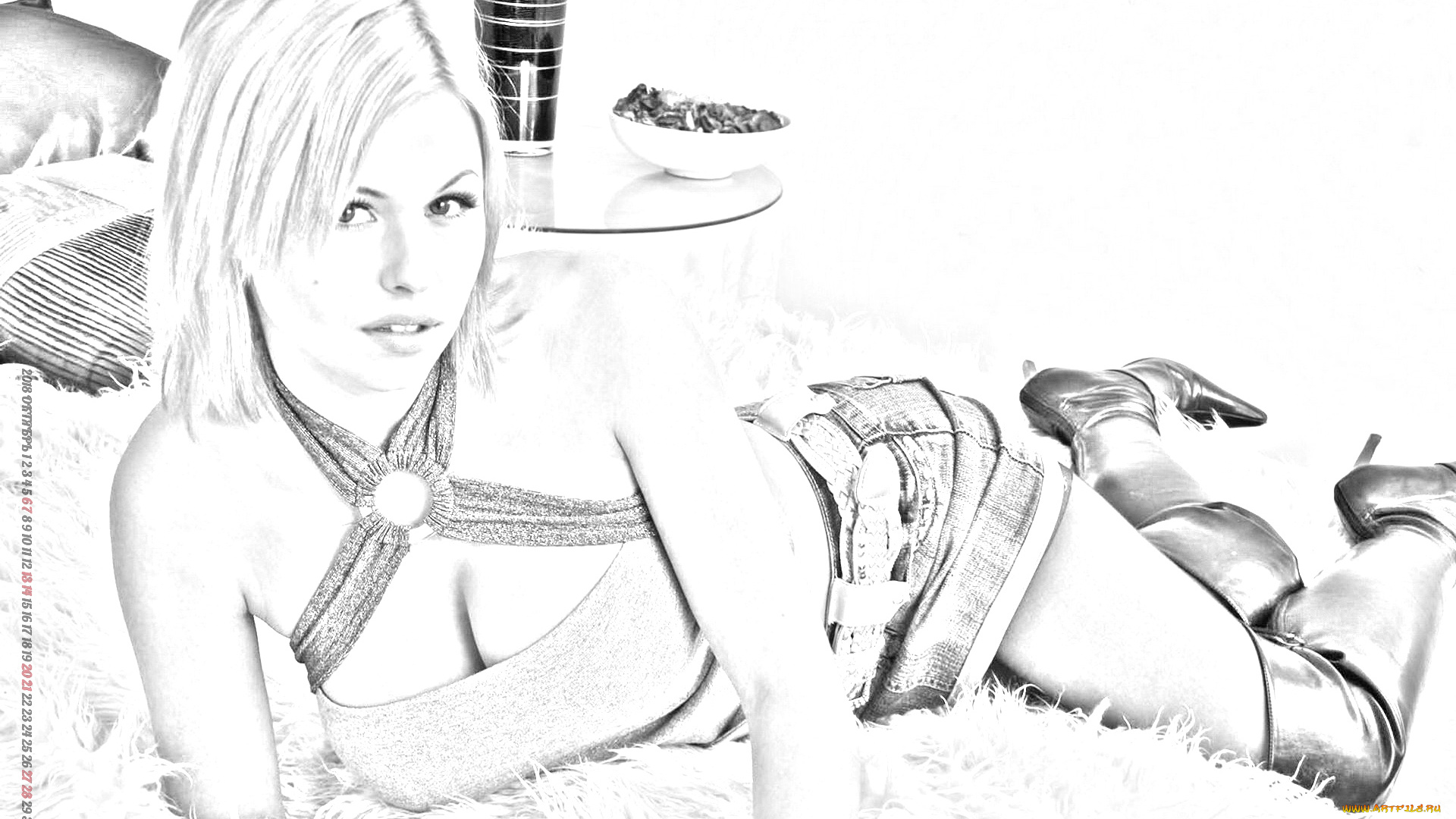 календари, компьютерный, дизайн, взгляд, девушка