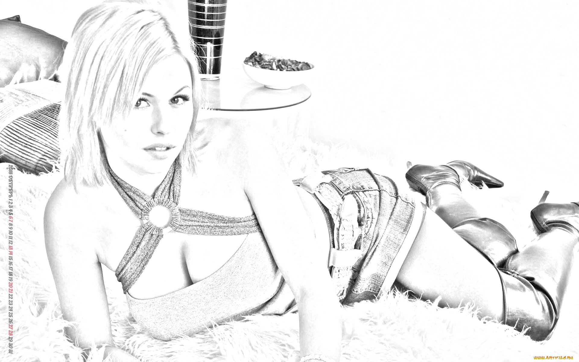 календари, компьютерный, дизайн, взгляд, девушка