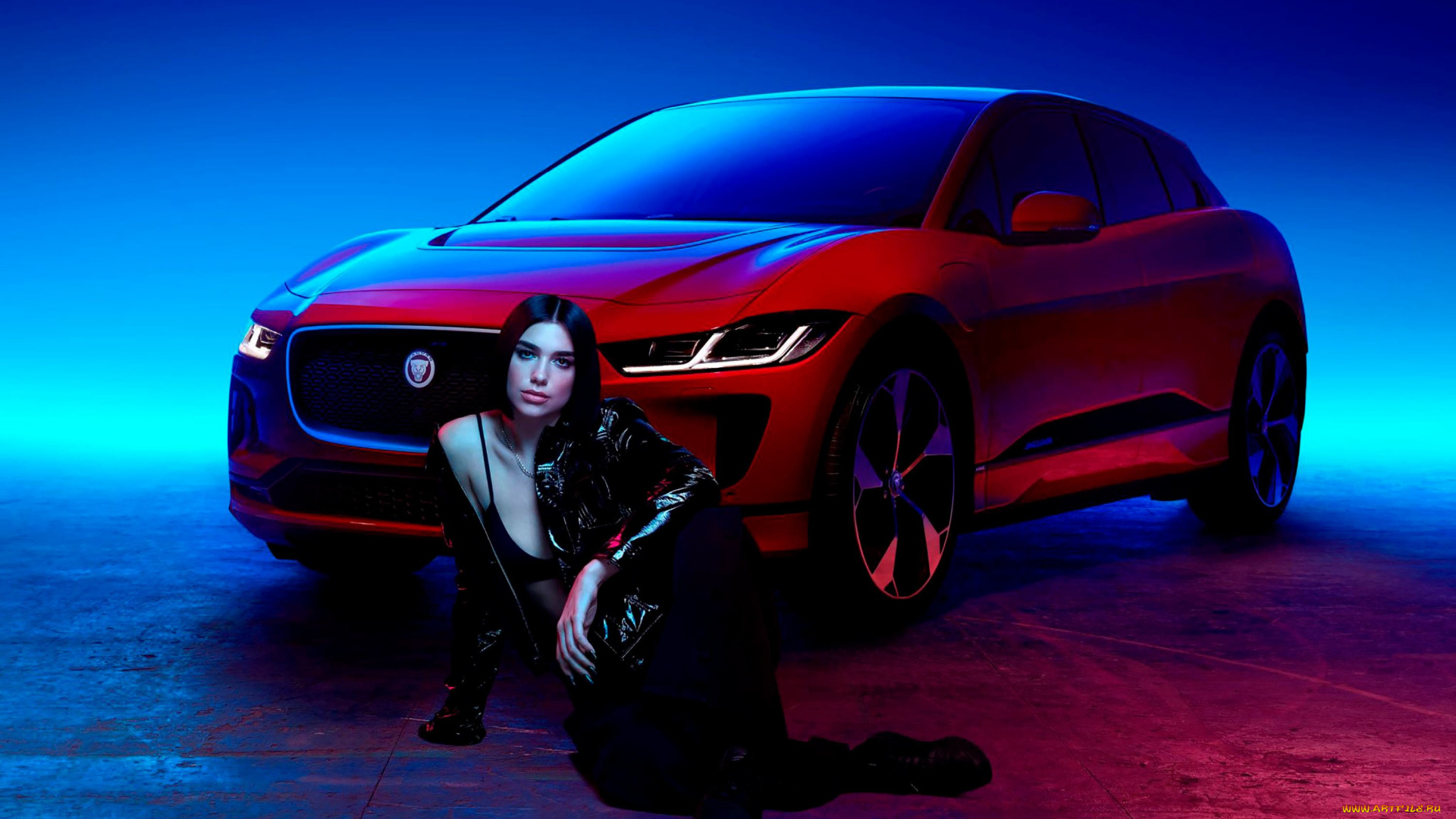 dua, lipa, , jaguar, i-pace, 2019, автомобили, -авто, с, девушками, автор, песен, кроссовер, модель, красный, 2019, jaguar, i, pace, британская, певица, дуа, липа