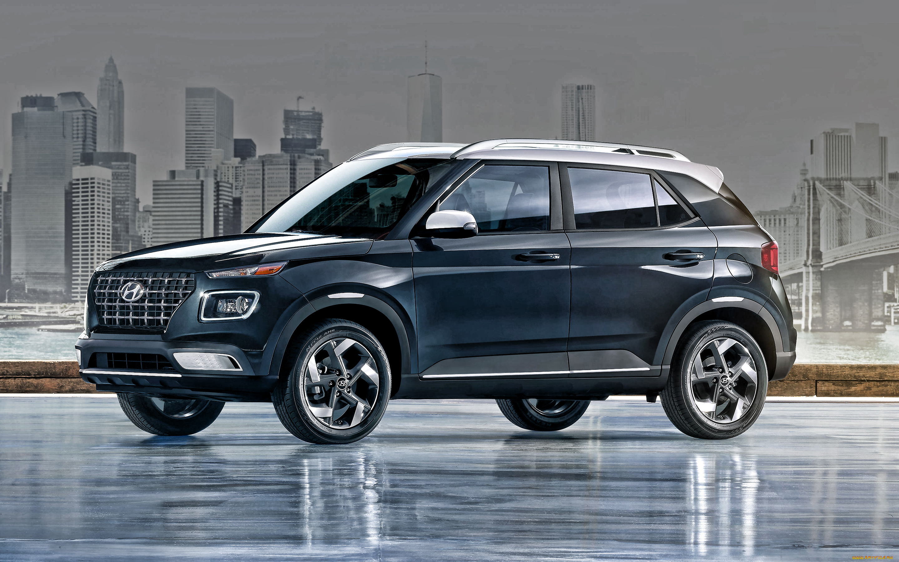 2020, hyundai, venue, автомобили, hyundai, корейские, кроссовер, вид, спереди, экстерьер, venue, 2020, серый, новый