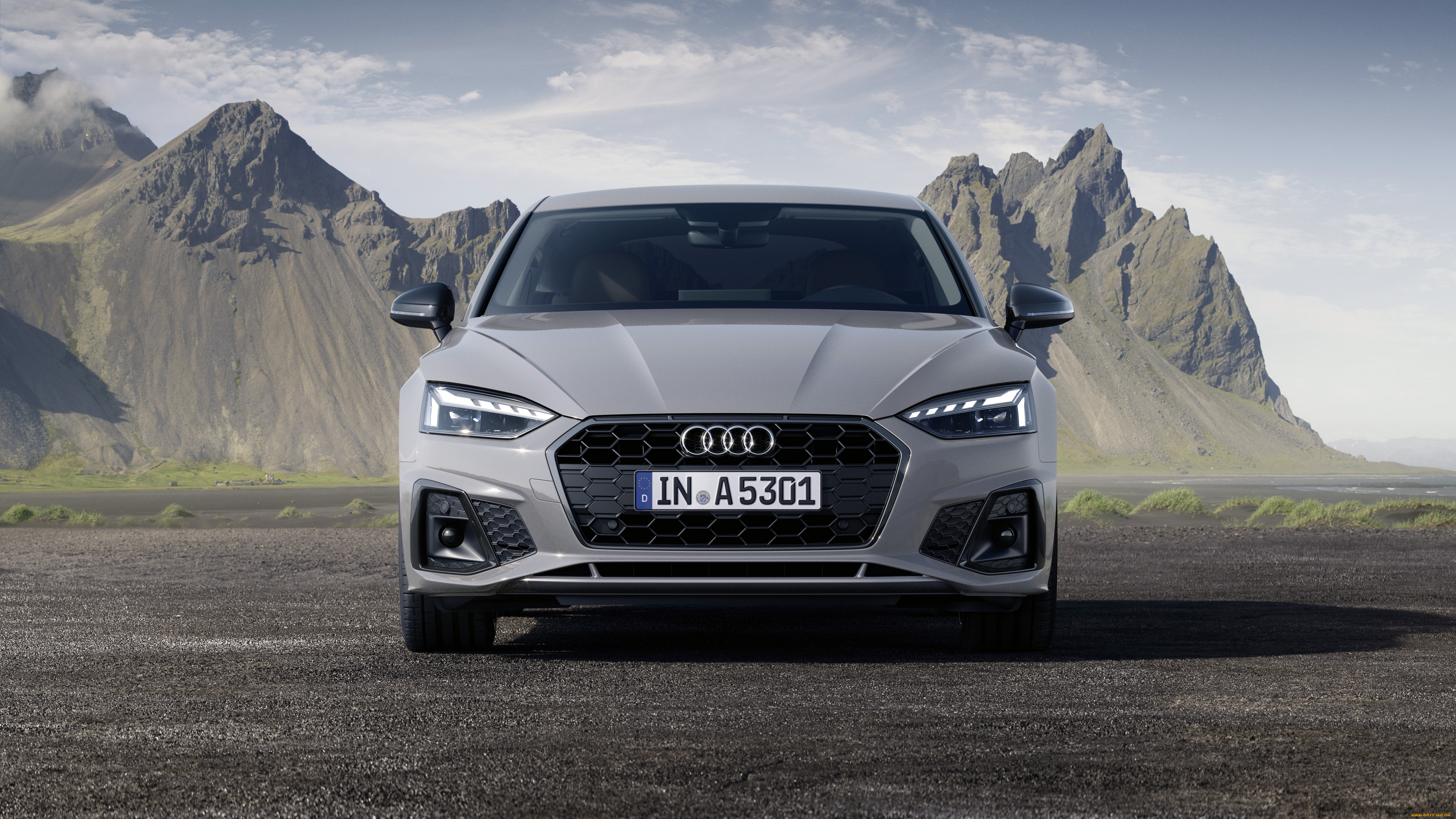 audi, a5, sportback, 40, tfsi, s, line, 2019, автомобили, audi, вид, спереди, ауди, спортбэк, горы