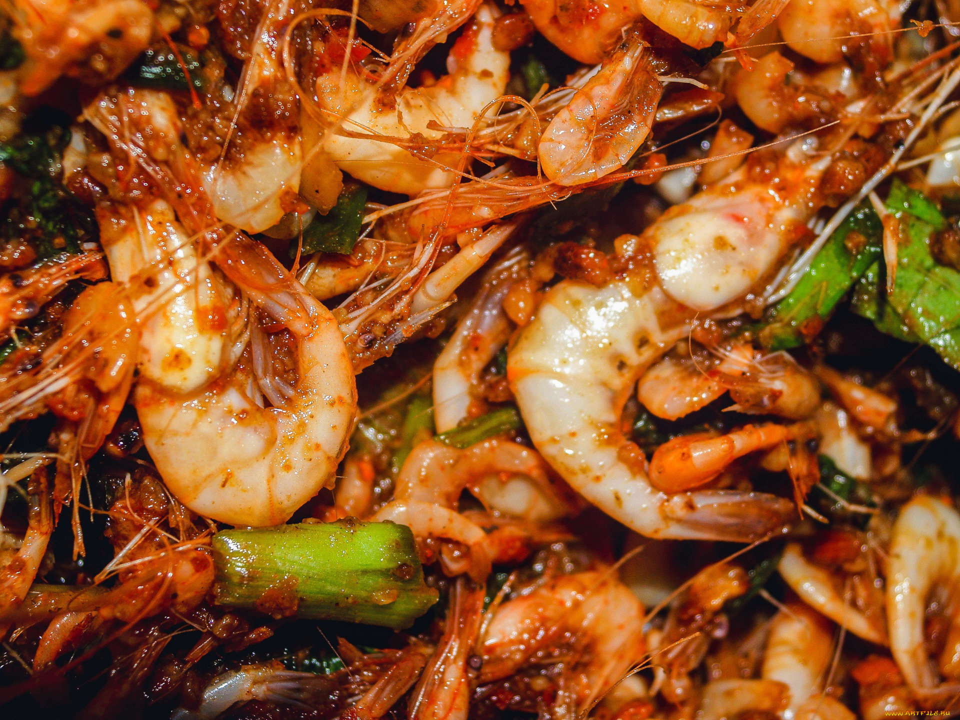 еда, рыбные, блюда, , с, морепродуктами, креветки