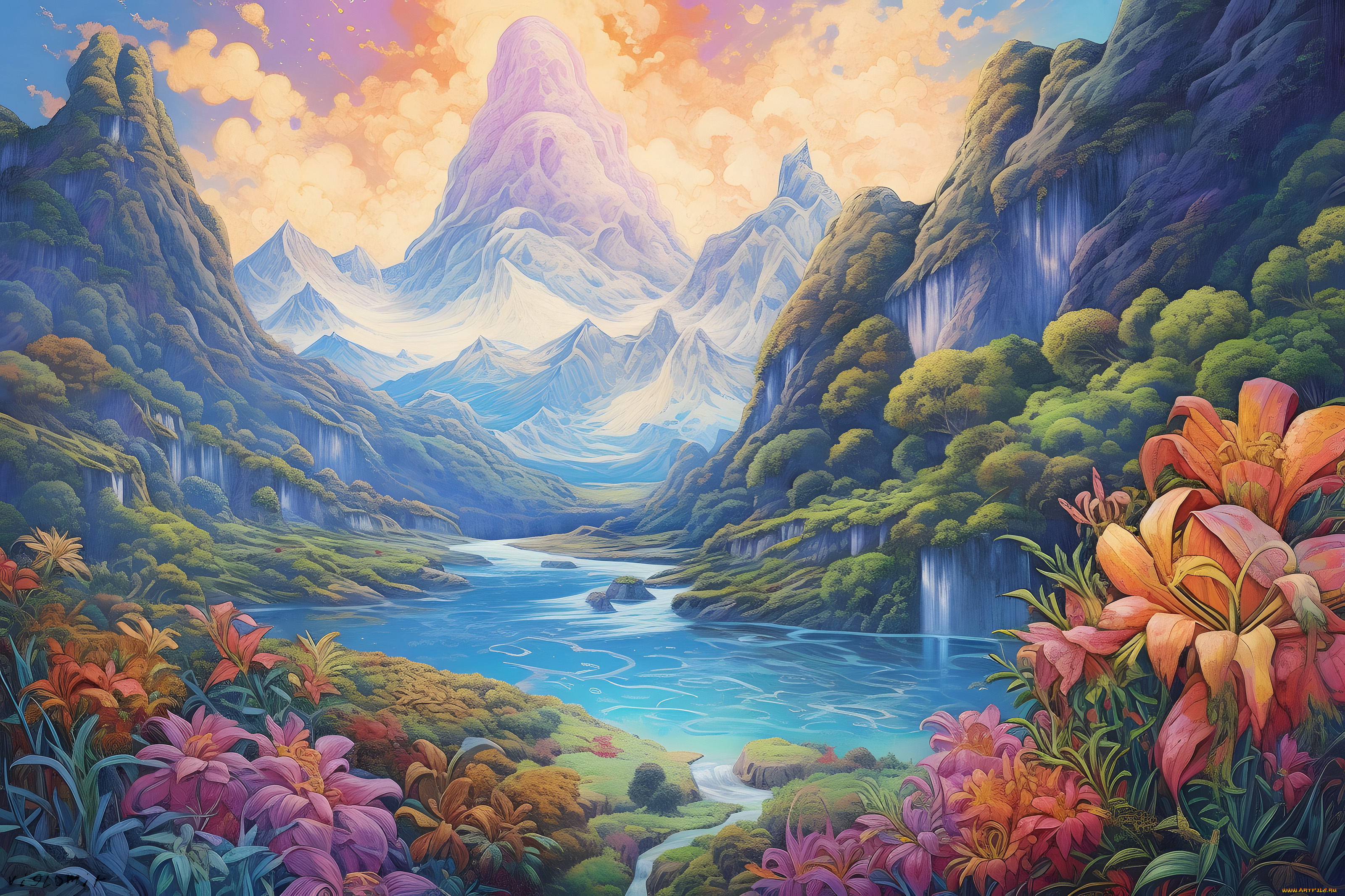 рисованное, природа, нейросети, графика, нейроарт, ai, art, нейронные, сети, рисунки, нейро, искусство