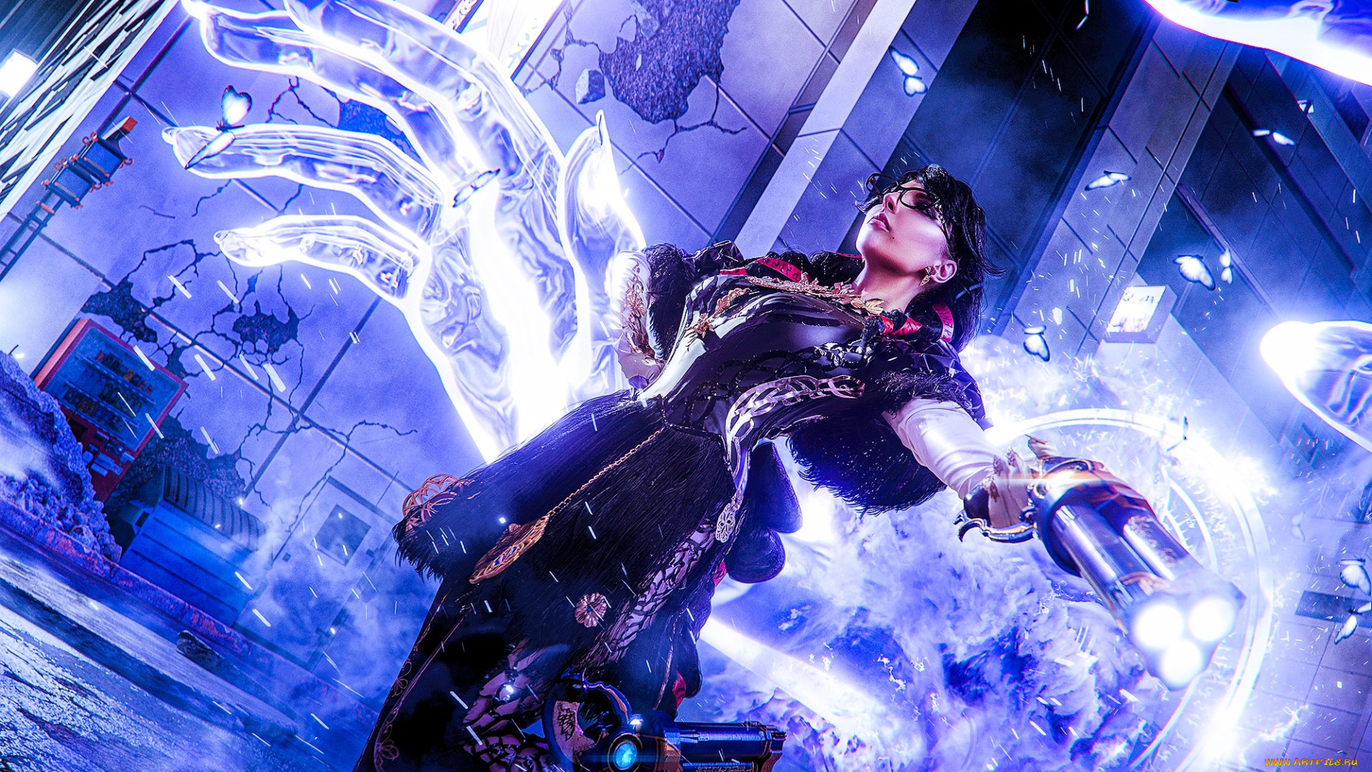 svizee, девушки, -, креатив, , косплей, образ, косплей, наряд, костюм, оружие, магия, здание, очки