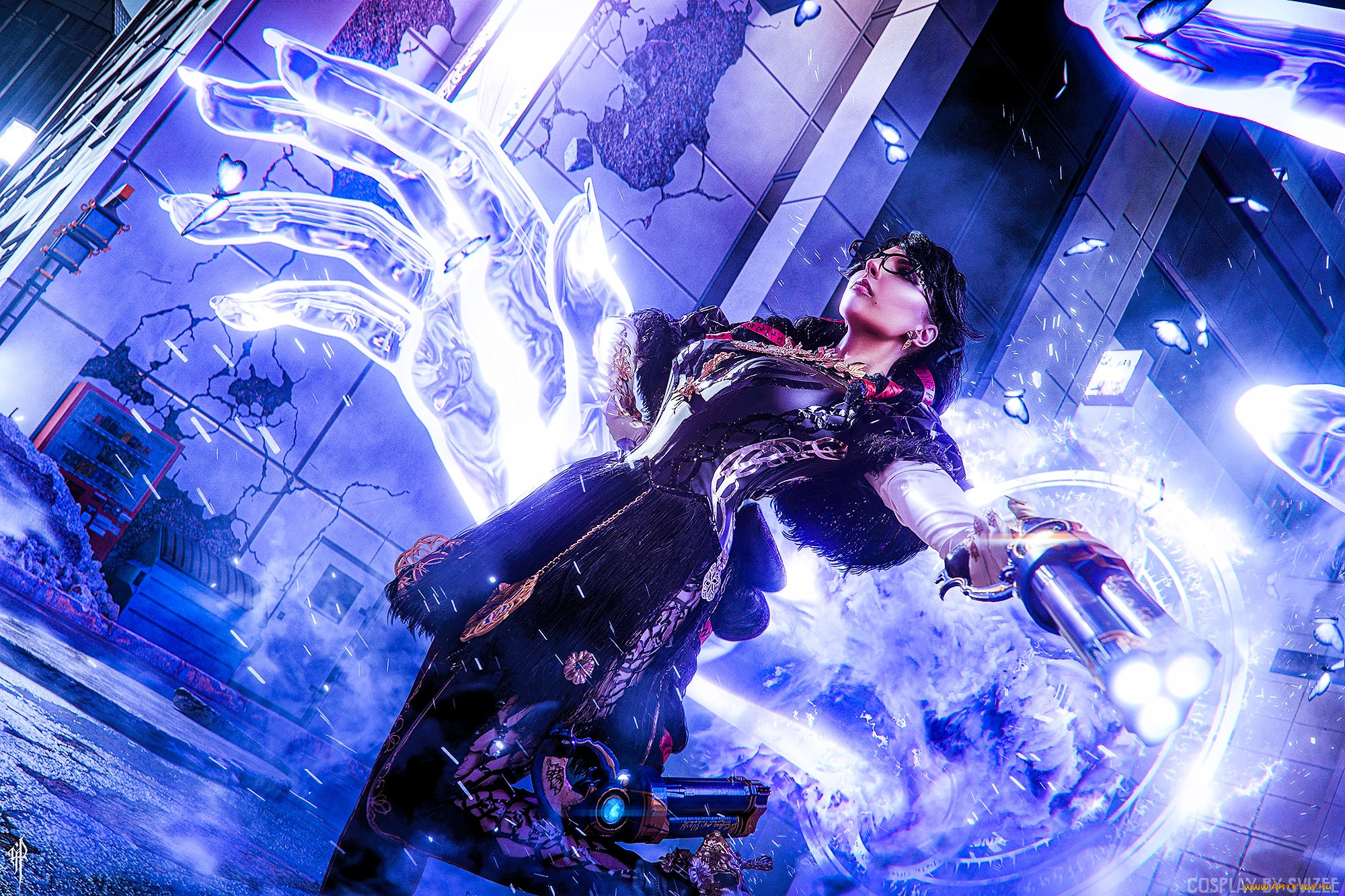 svizee, девушки, -, креатив, , косплей, образ, косплей, наряд, костюм, оружие, магия, здание, очки