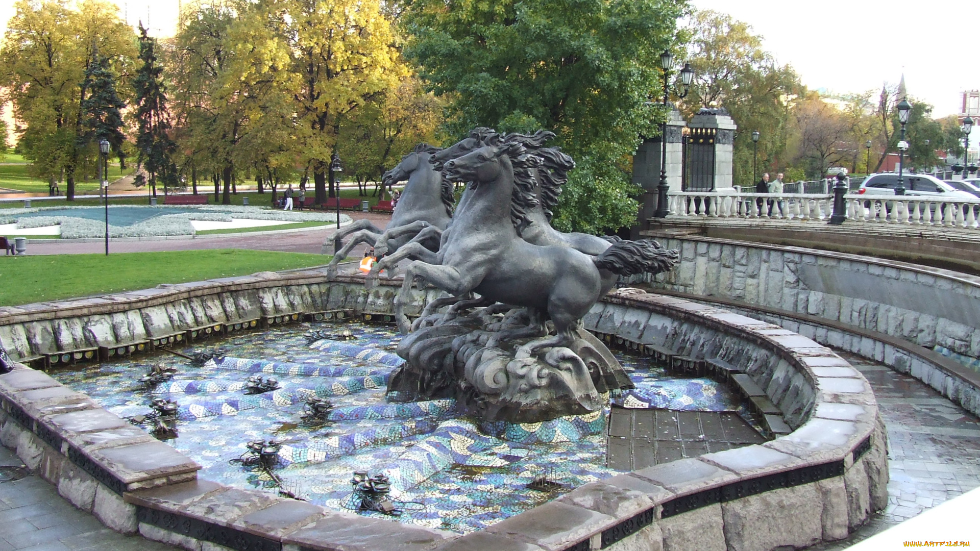 города, фонтаны