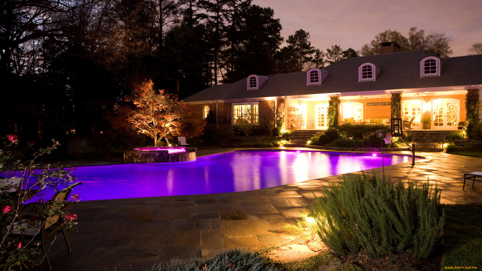 интерьер, бассейны, открытые, площадки