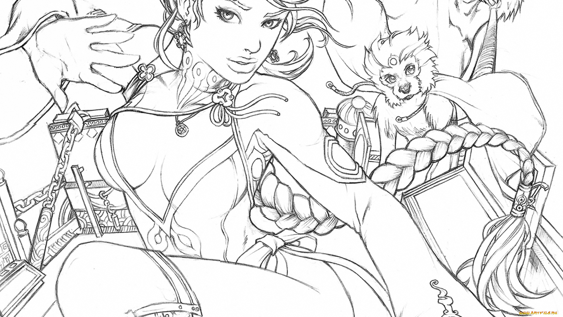 varyka, sketch, фэнтези, девушки