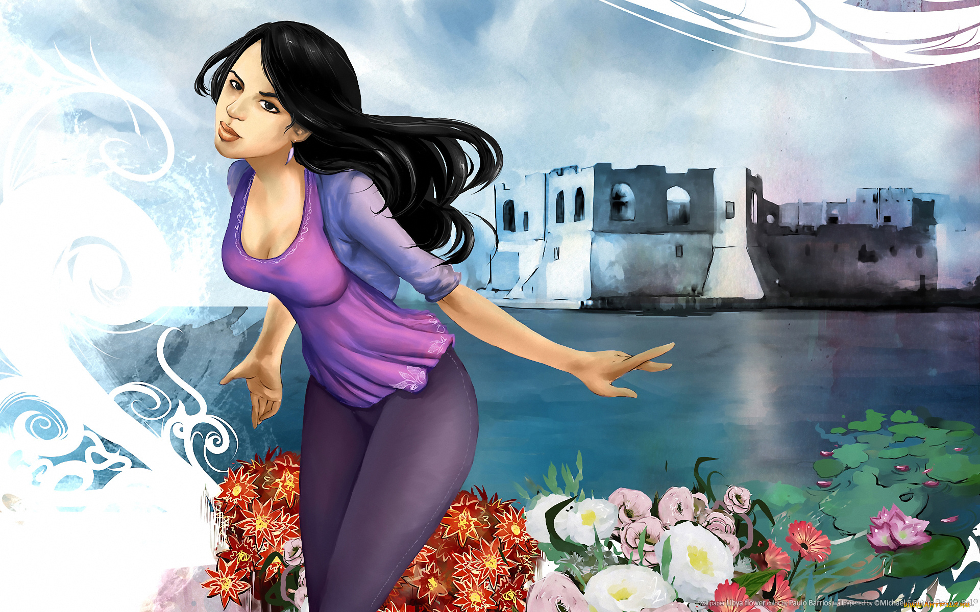 libya, flower, рисованные