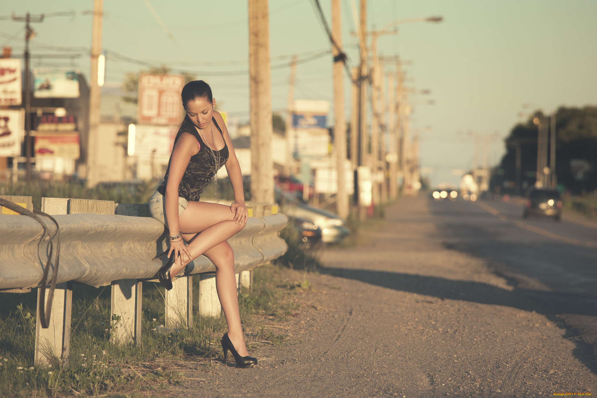 -Unsort, Азиатки, девушки, unsort, азиатки, обочина, дорога