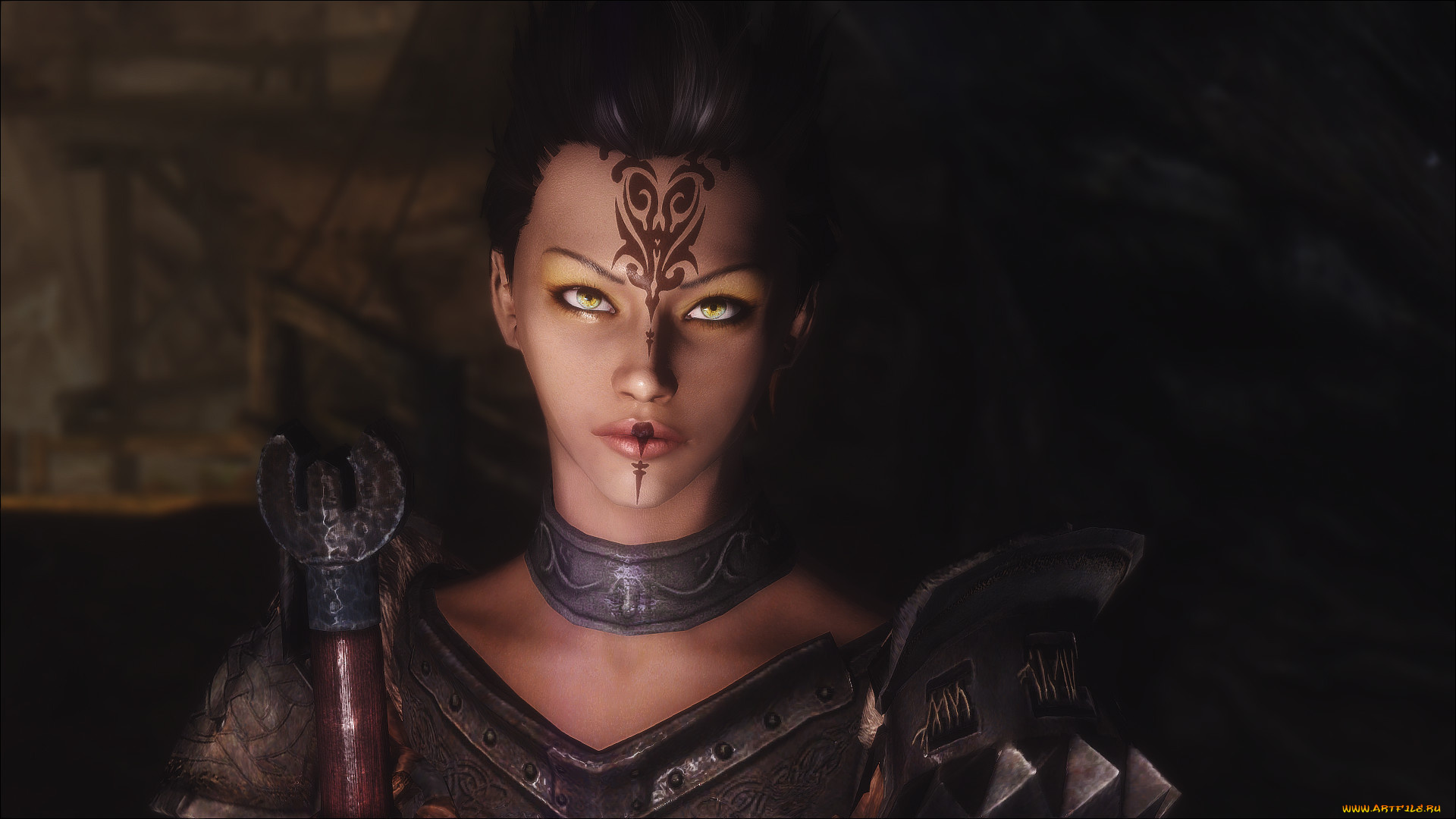 3д, графика, амазонки, , amazon, взгляд, девушка, доспехи, фон, оружие