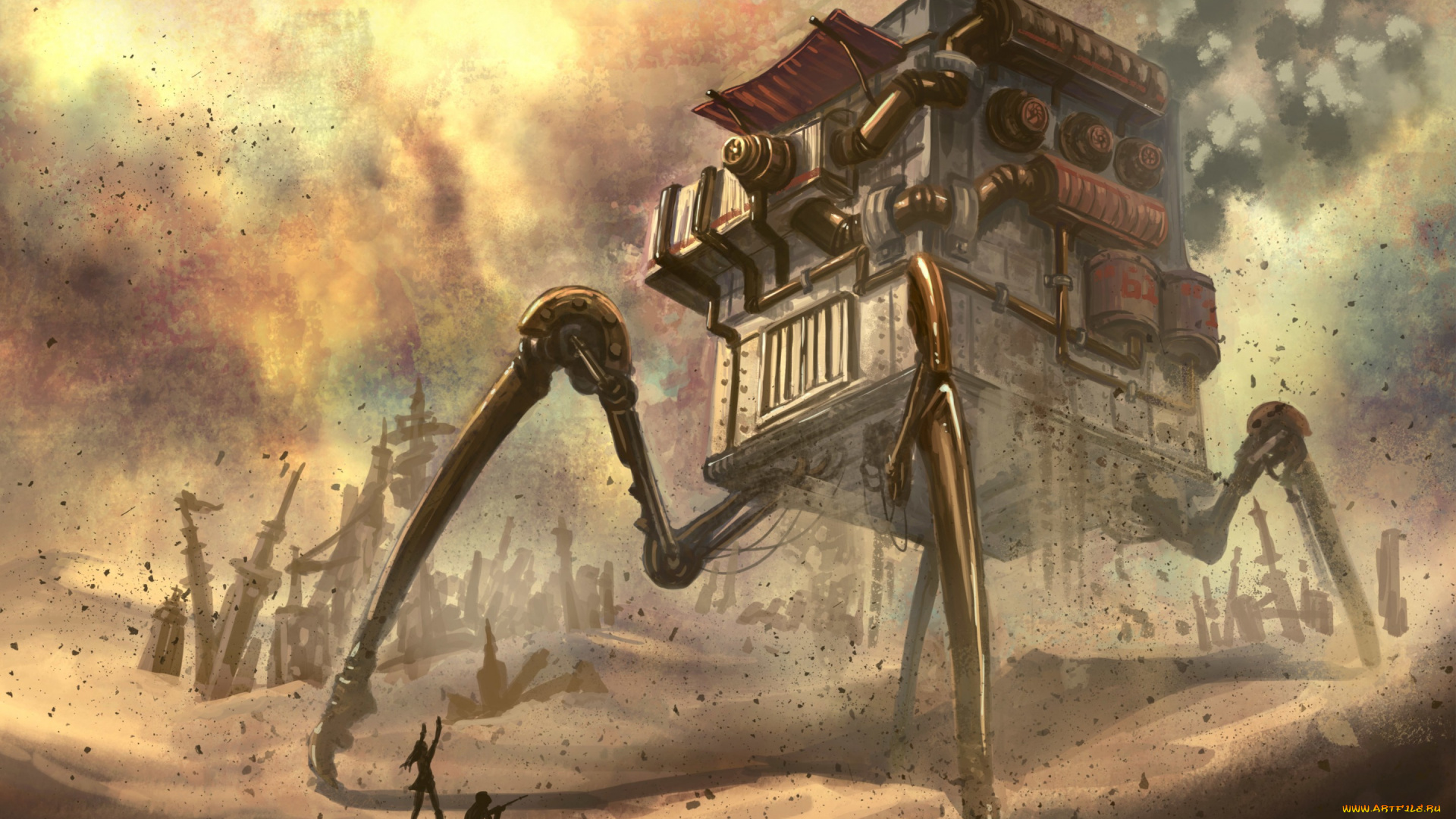 фэнтези, роботы, , киборги, , механизмы, ходячий, люди, механизм, house, дом