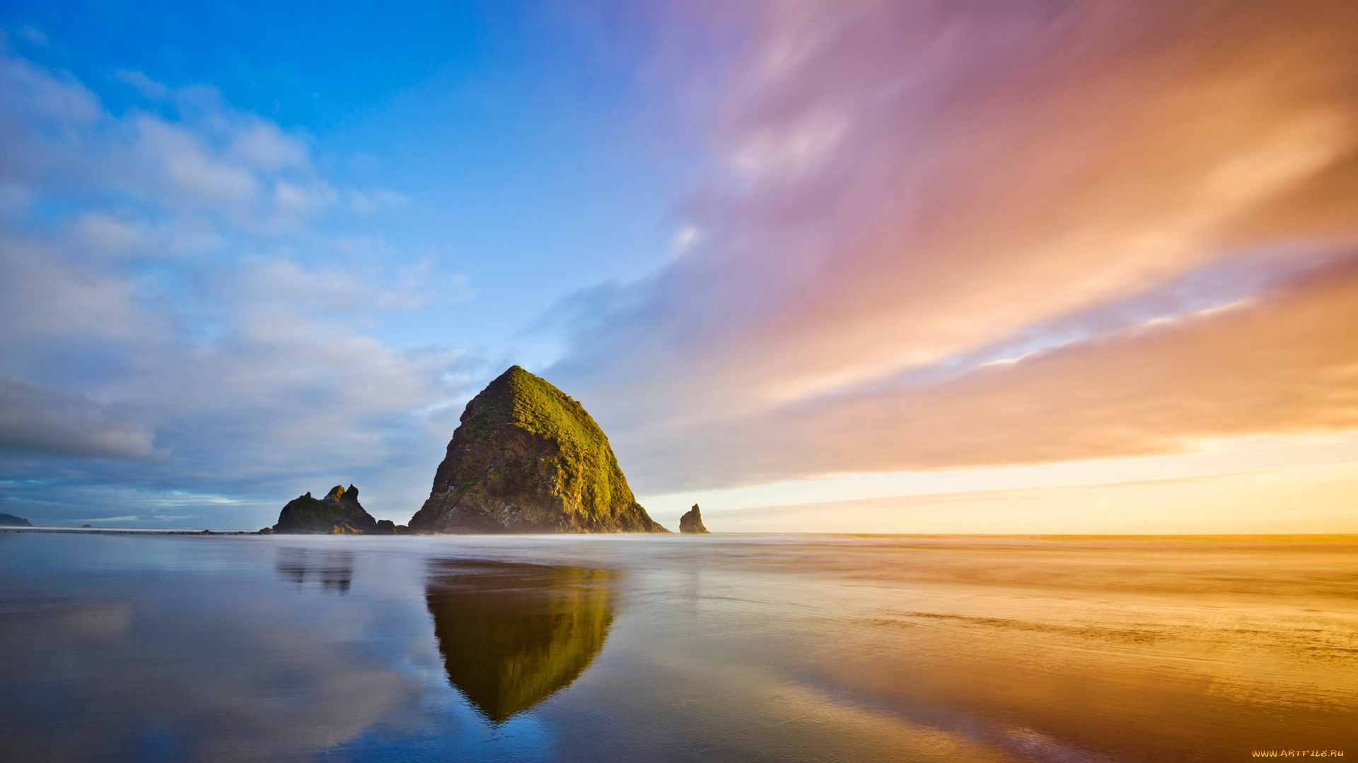 природа, побережье, берег, небо, камни, скала, море, облака