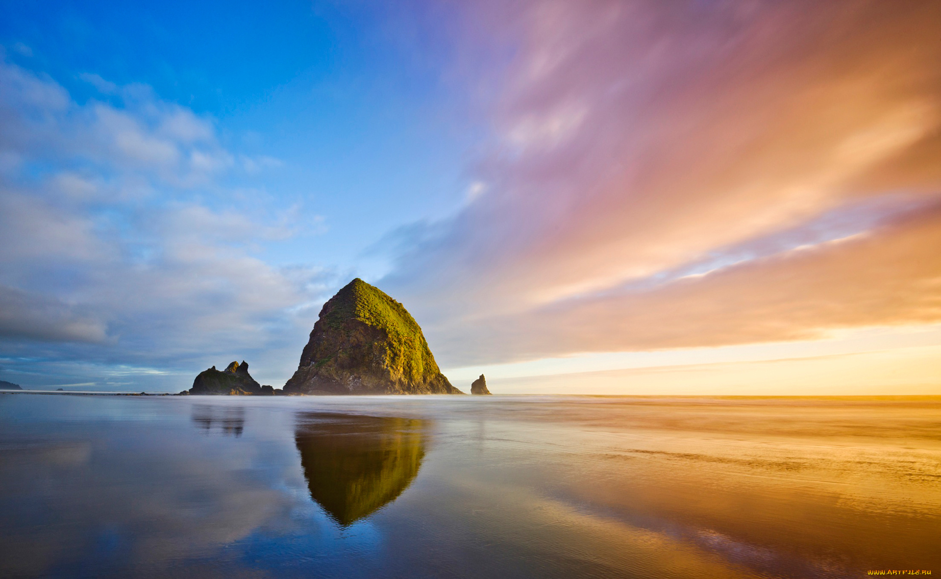 природа, побережье, берег, небо, камни, скала, море, облака