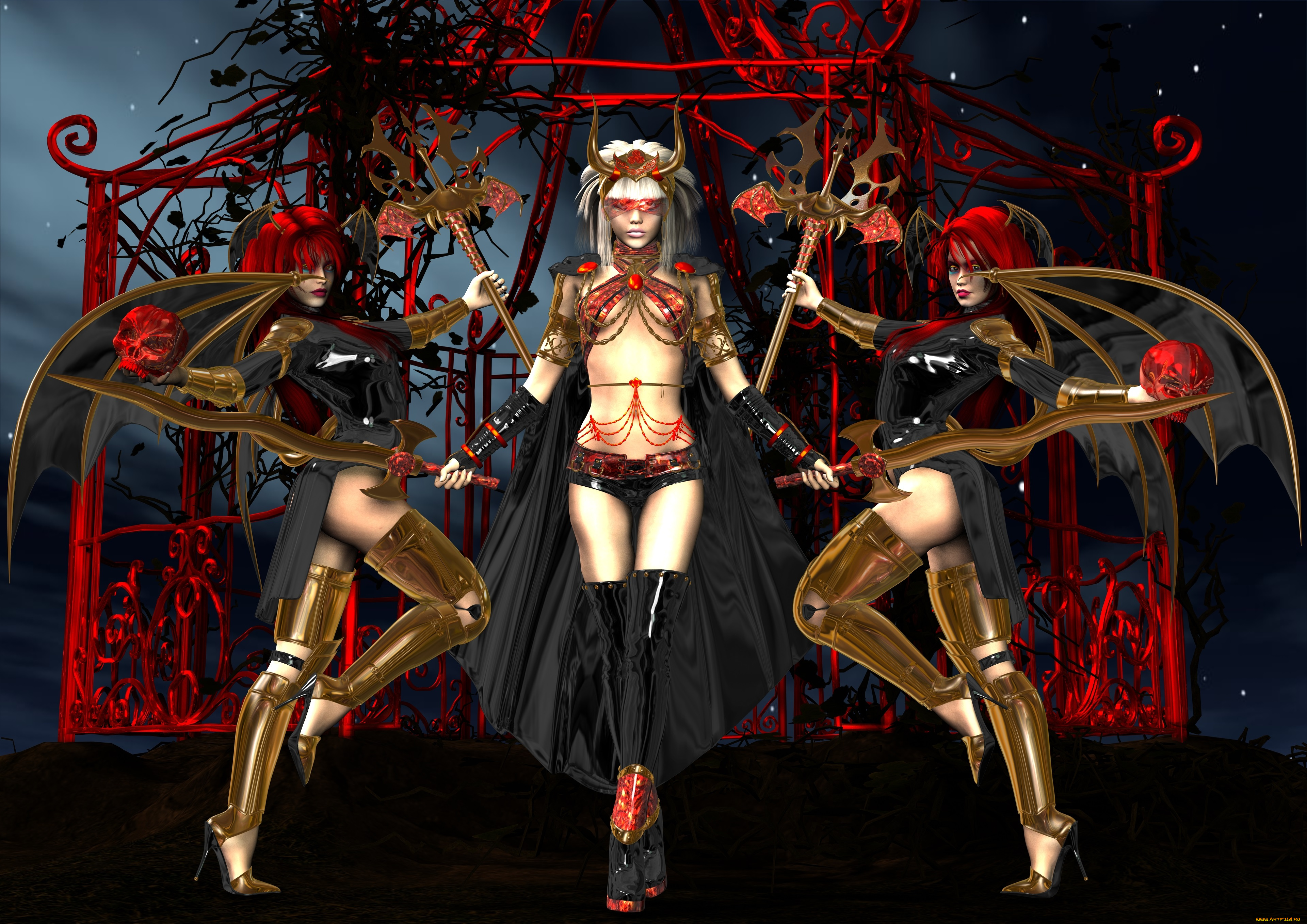 3д, графика, существа, , creatures, демоны, взгляд