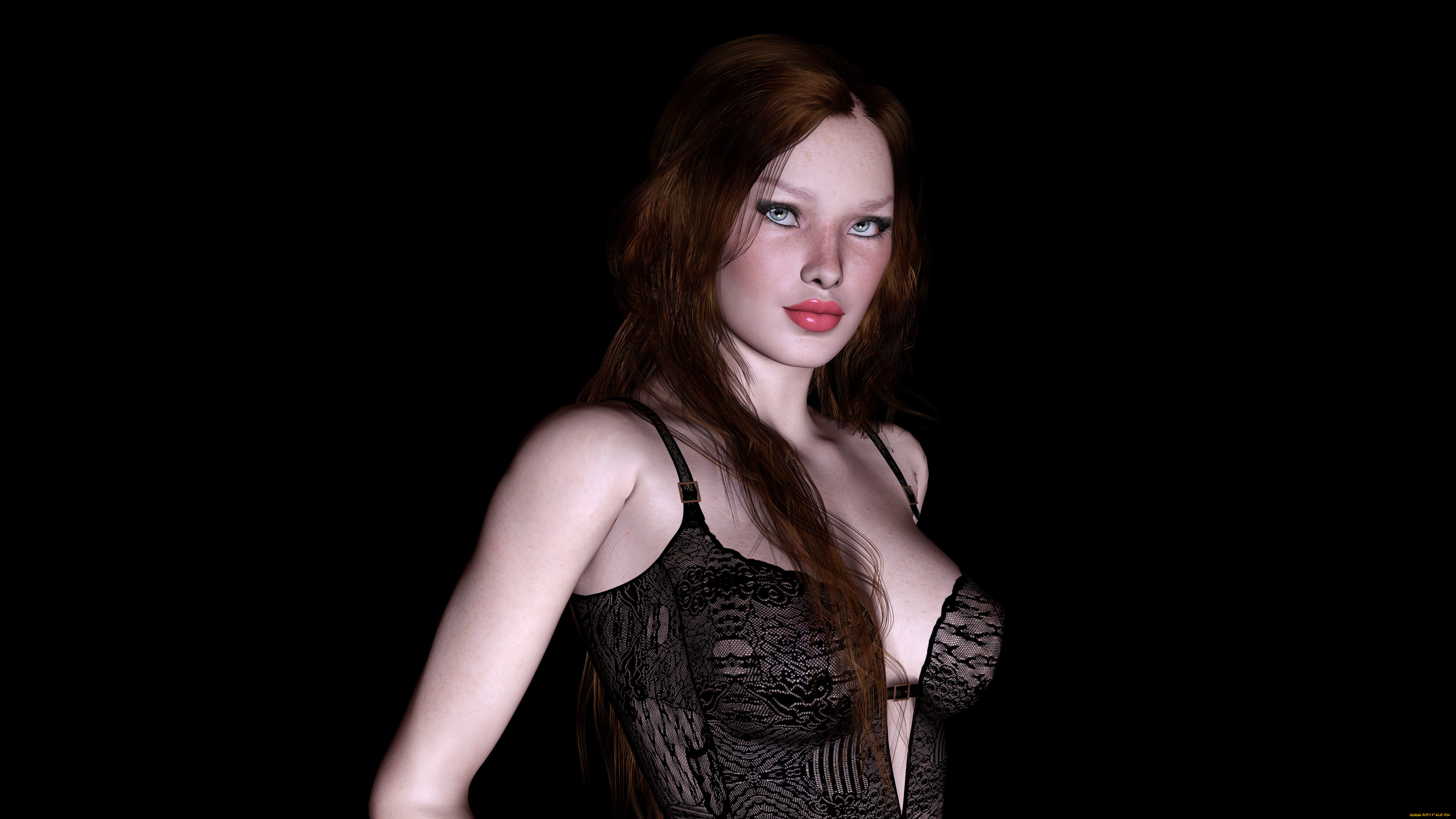 3д, графика, люди, , people, взгляд, фон, девушка