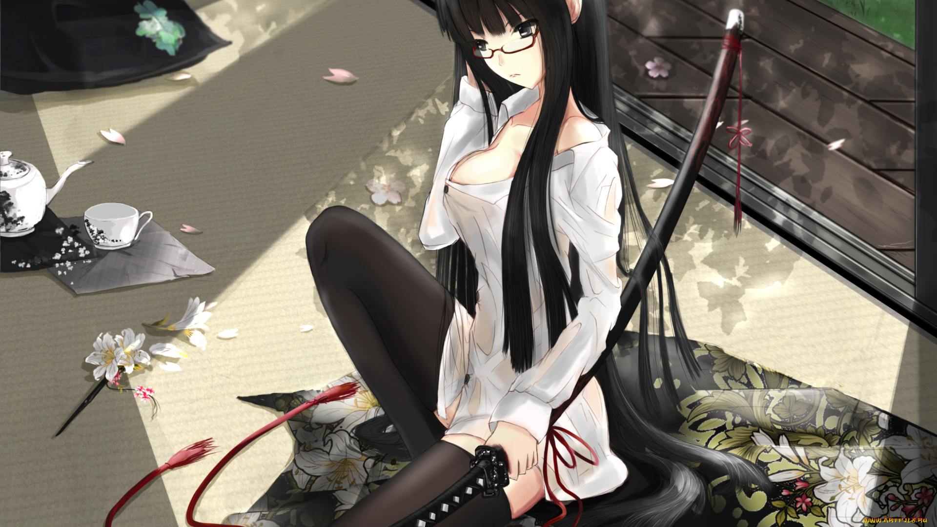 аниме, kikivi, , artbook, меч, девушка, арт, kikivi