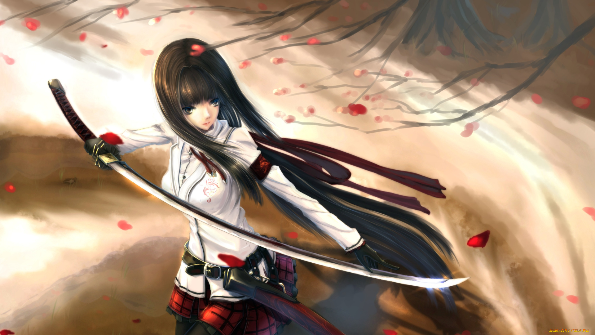 аниме, kikivi, , artbook, меч, катана, девушка, kikivi, арт