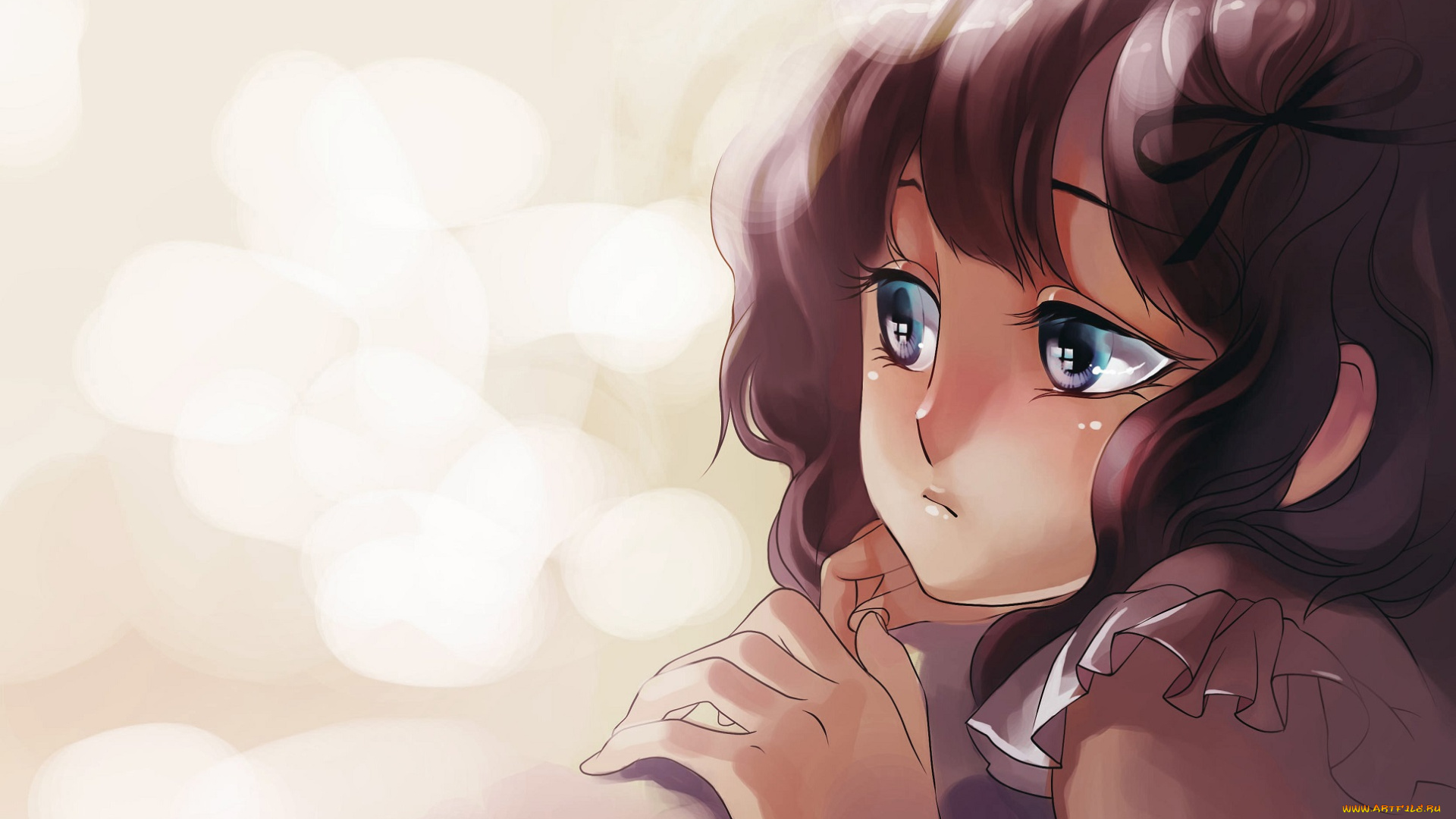 аниме, unknown, , другое, девочка, арт, большие, глаза