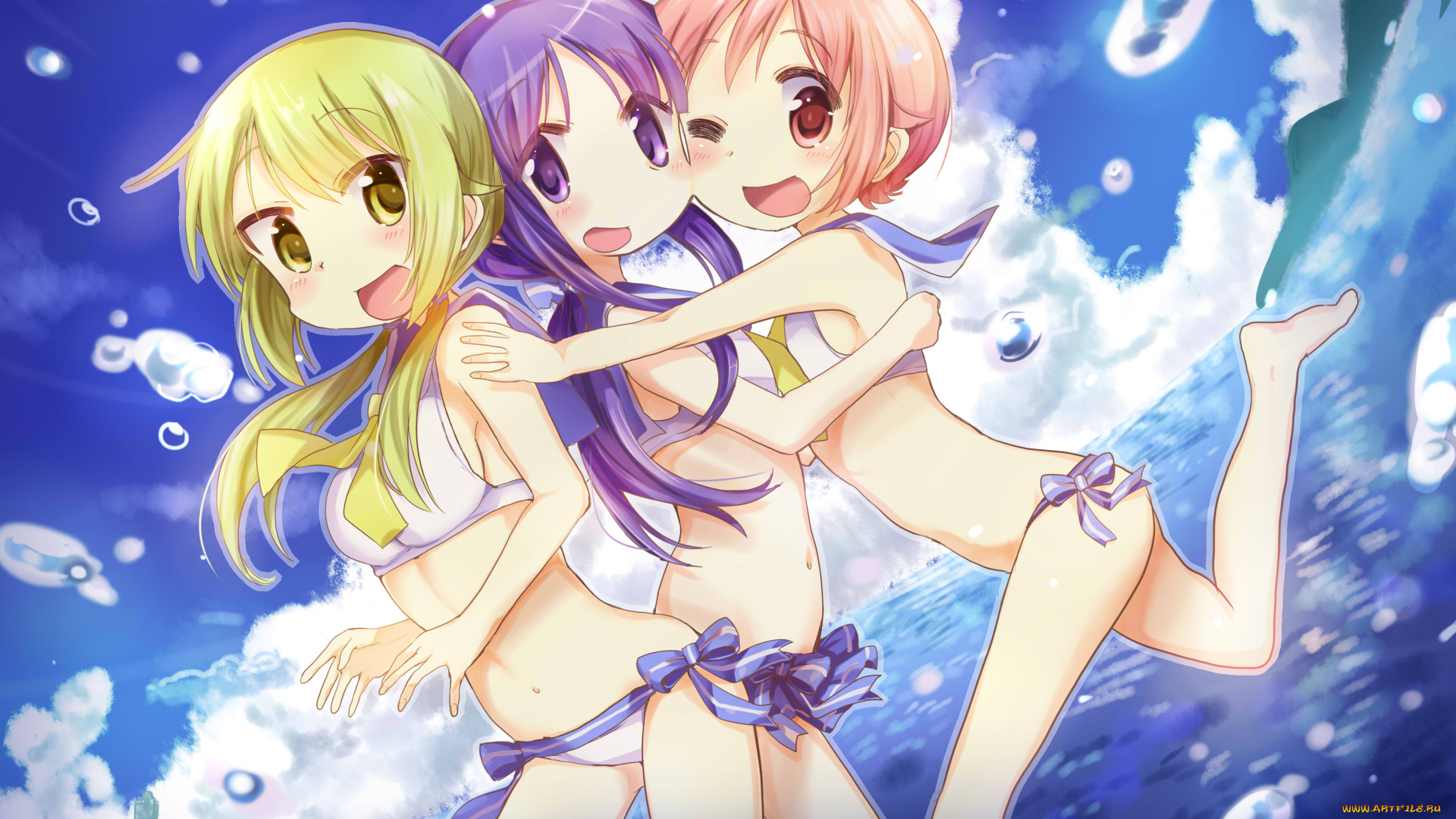 аниме, unknown, , другое, девочки, арт, tatsunokosso, nonohara, yuzuko, ichii, yui, yuyushiki, hinata, yukari