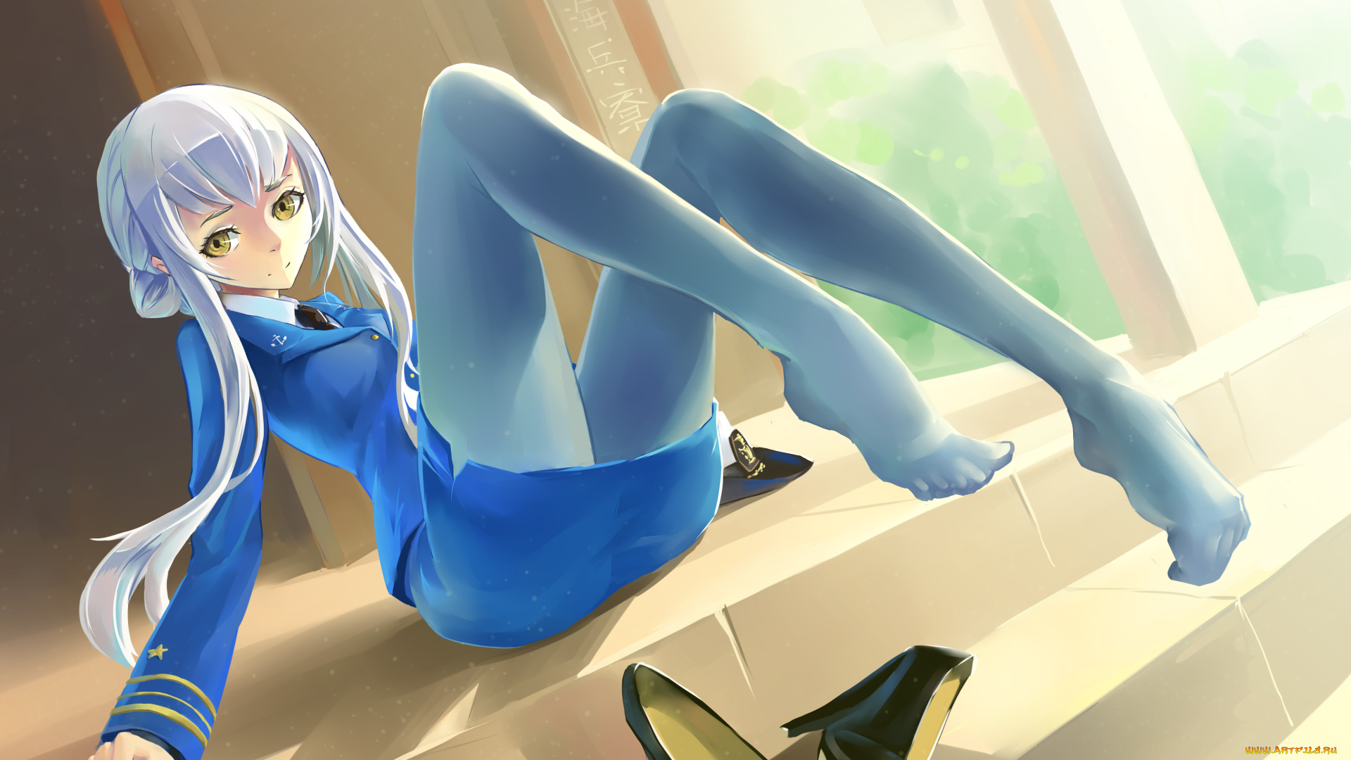 аниме, unknown, , другое, девушка, взгляд, арт, туфли, ноги, sima, naoteng