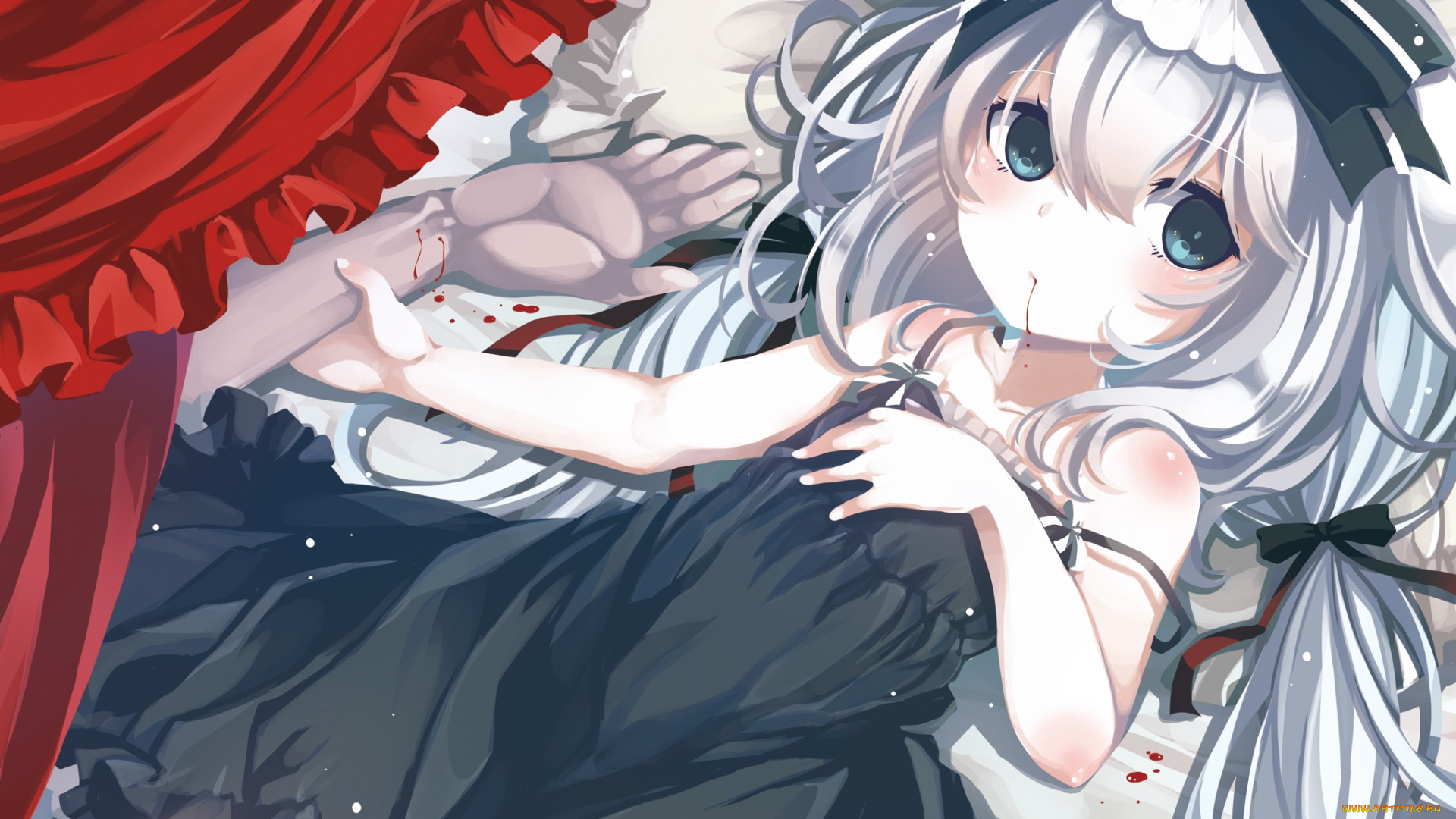 аниме, unknown, , другое, shiroyurine, арт, девочка, вампир