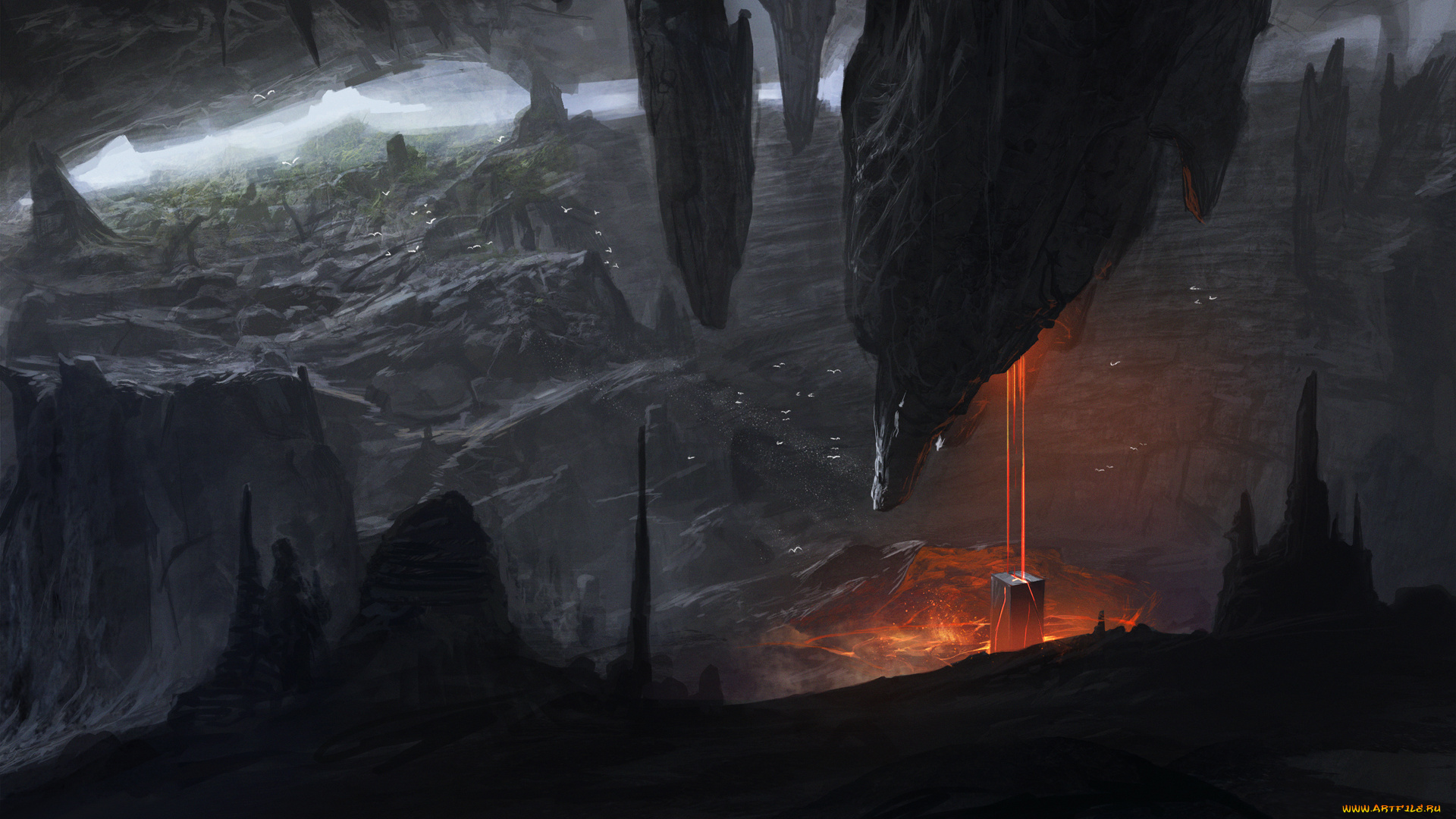 фэнтези, иные, миры, , иные, времена, relic, пещера, реликвия, камни, магия, пейзаж, темно