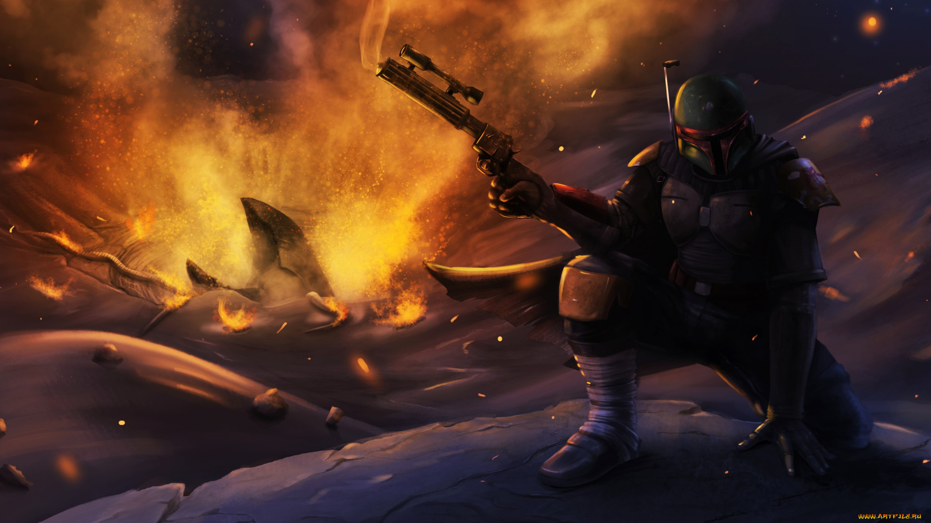 фэнтези, _star, wars, boba, fett, star, wars, шлем, art, mandalorian, warrior, bounty, hunter