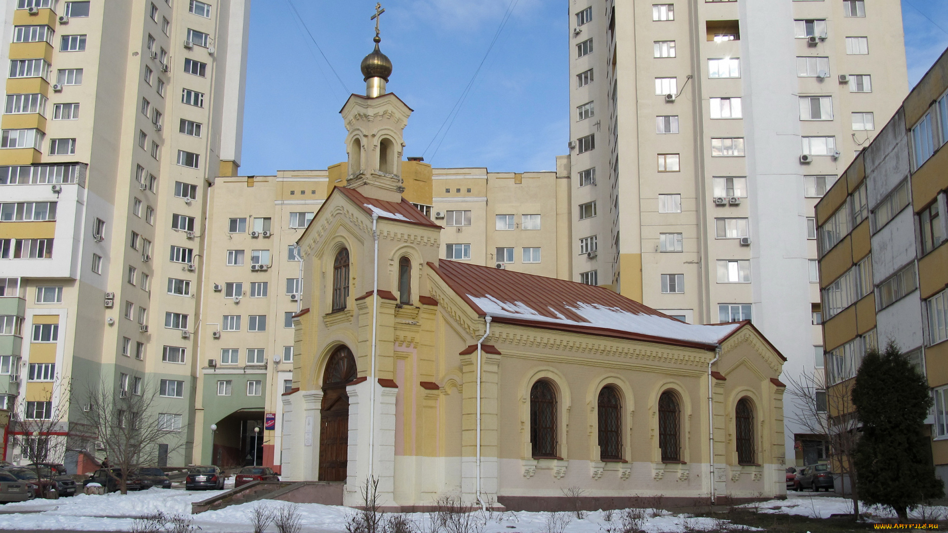 города, -, православные, церкви, , монастыри, зима, многоэтажки, белгород, маленькая, м, церковь