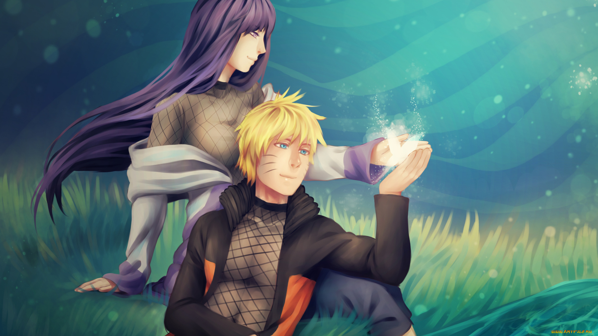 разное, арты, наруто, хината, арт, девушка, романтика