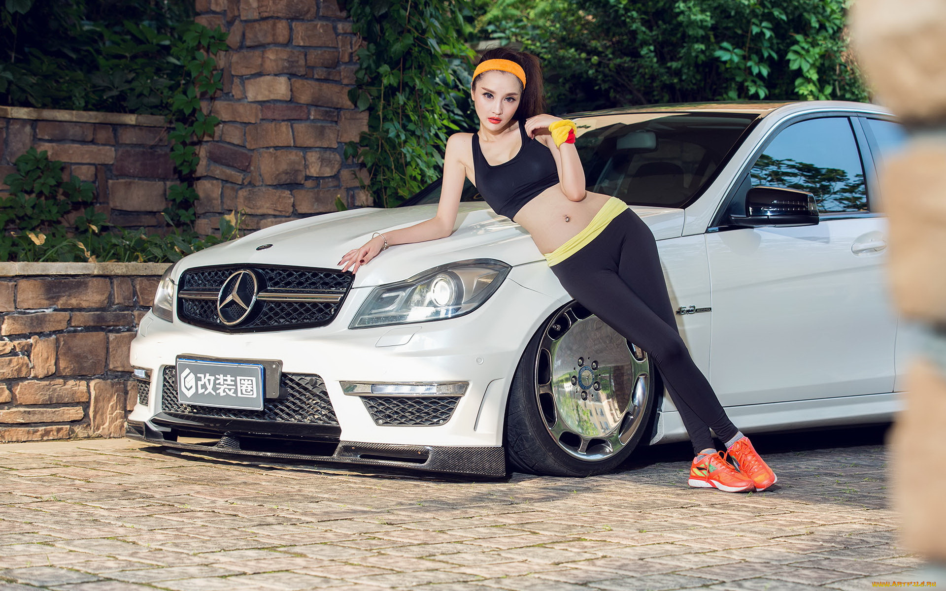 автомобили, -авто, с, девушками, автомобиль, фон, взгляд, девушка