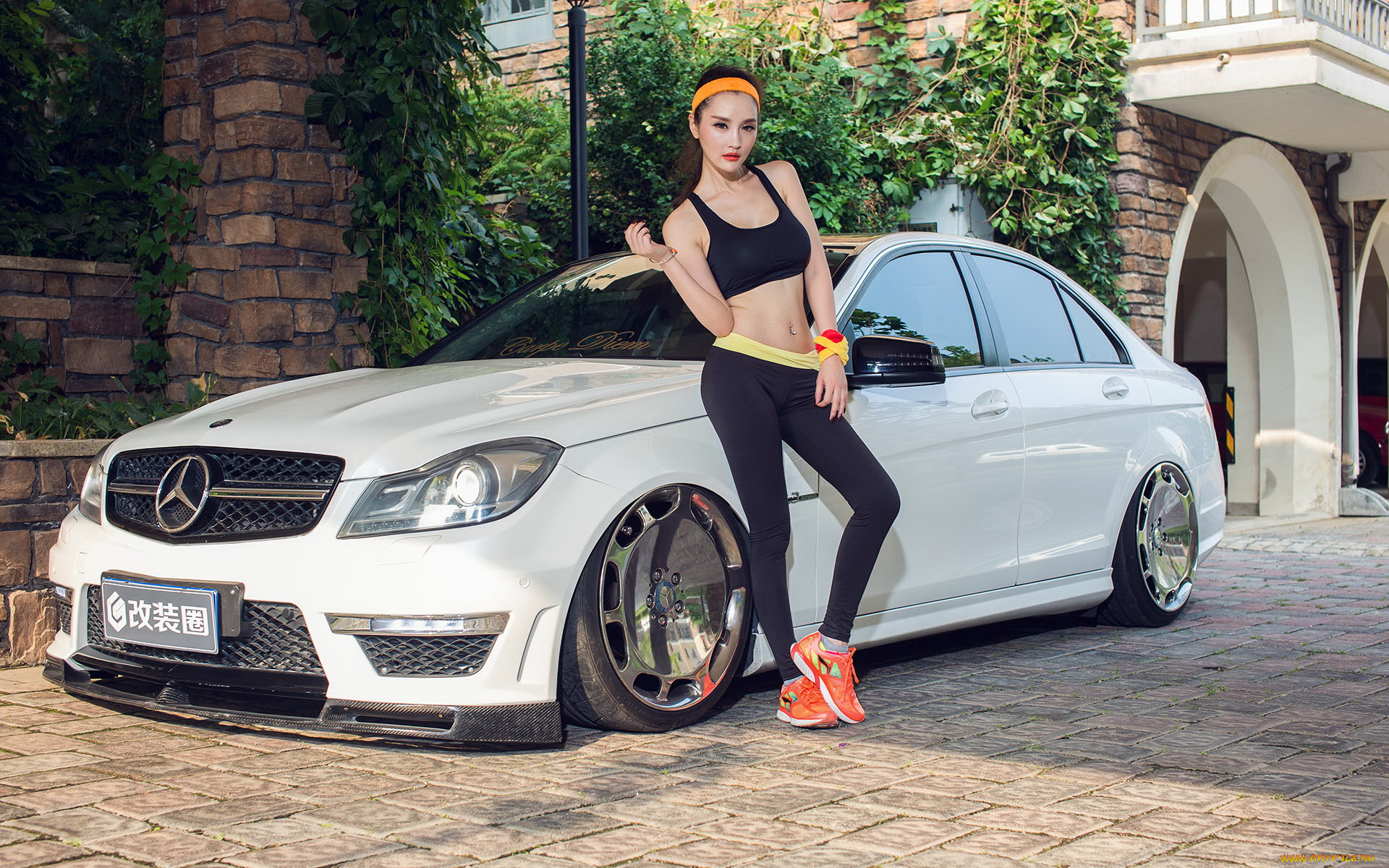 автомобили, -авто, с, девушками, девушка, взгляд, фон, автомобиль, азиатка