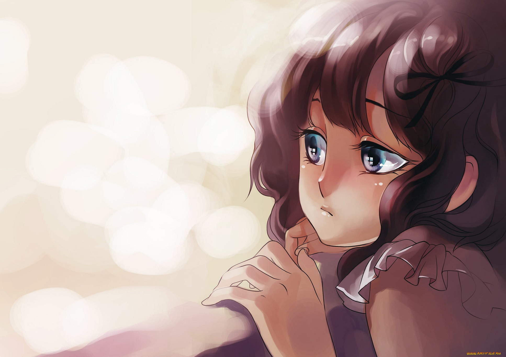 аниме, unknown, , другое, девочка, арт, большие, глаза