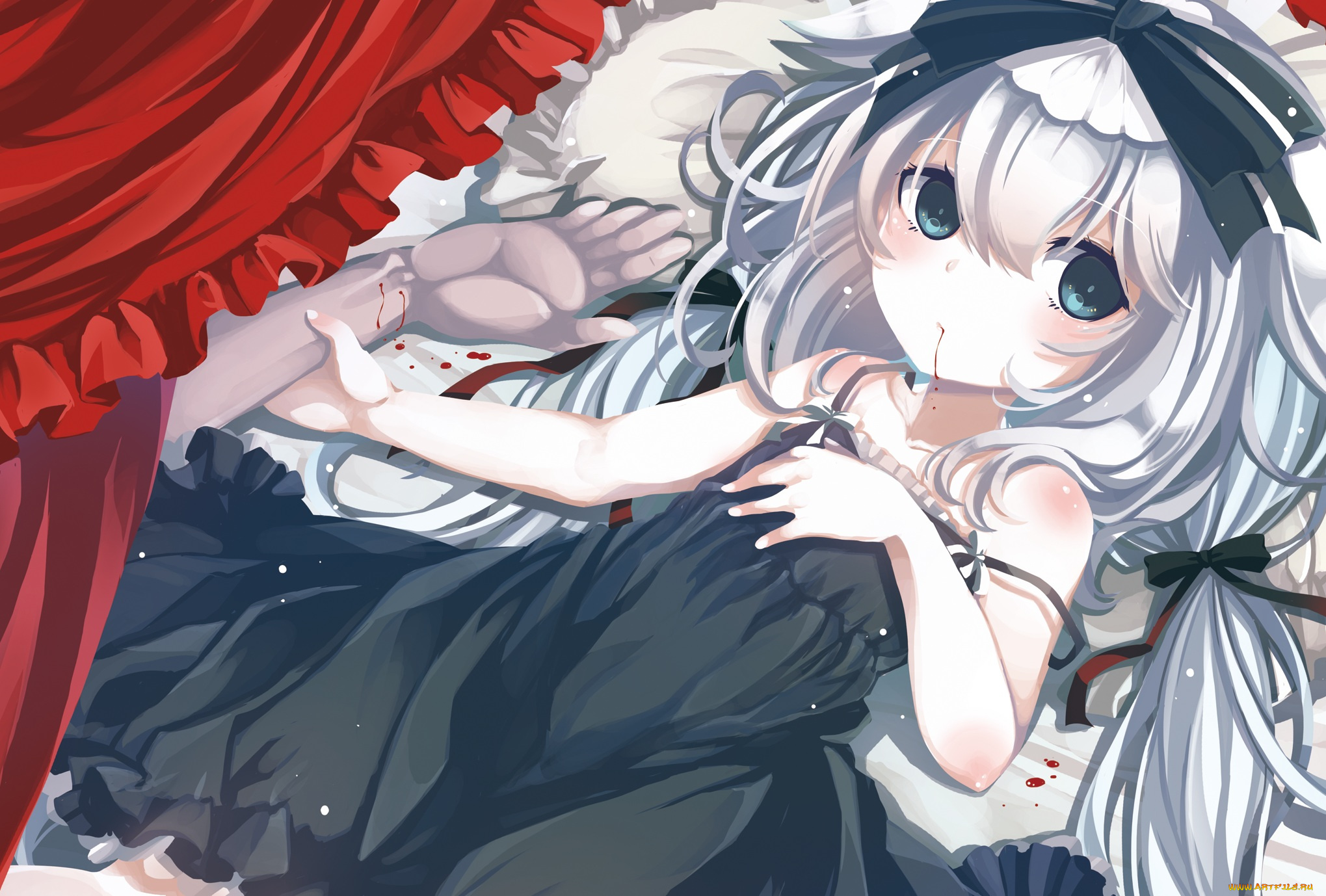 аниме, unknown, , другое, shiroyurine, арт, девочка, вампир