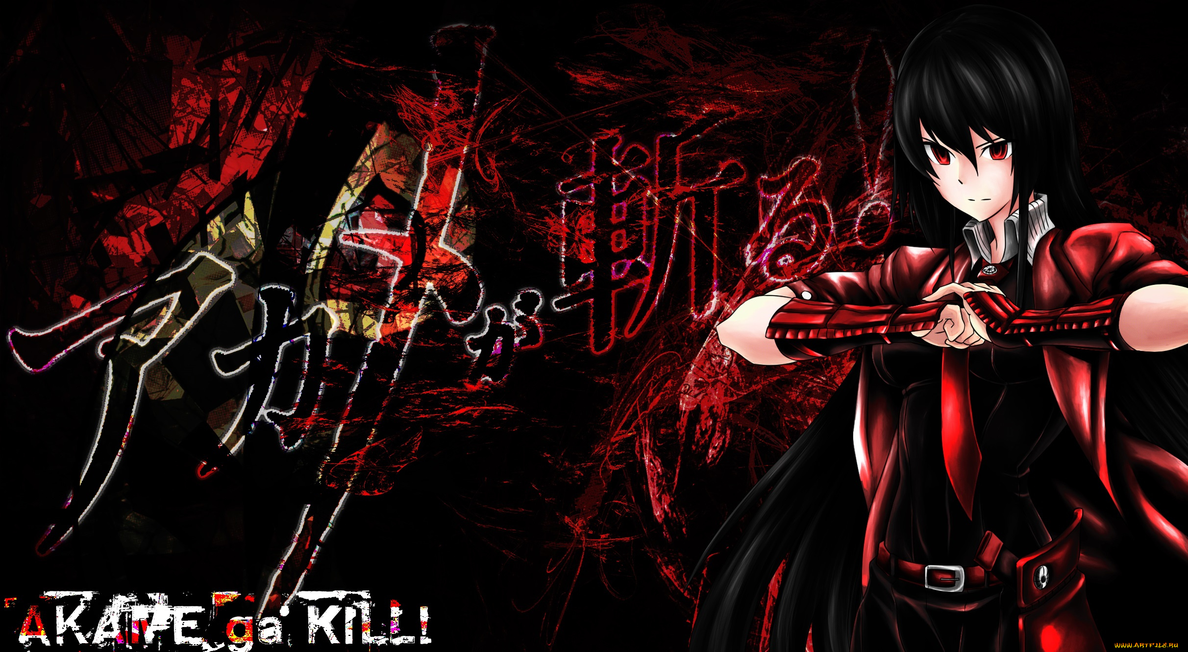 аниме, akame, ga, kill, акаме, девушка, арт