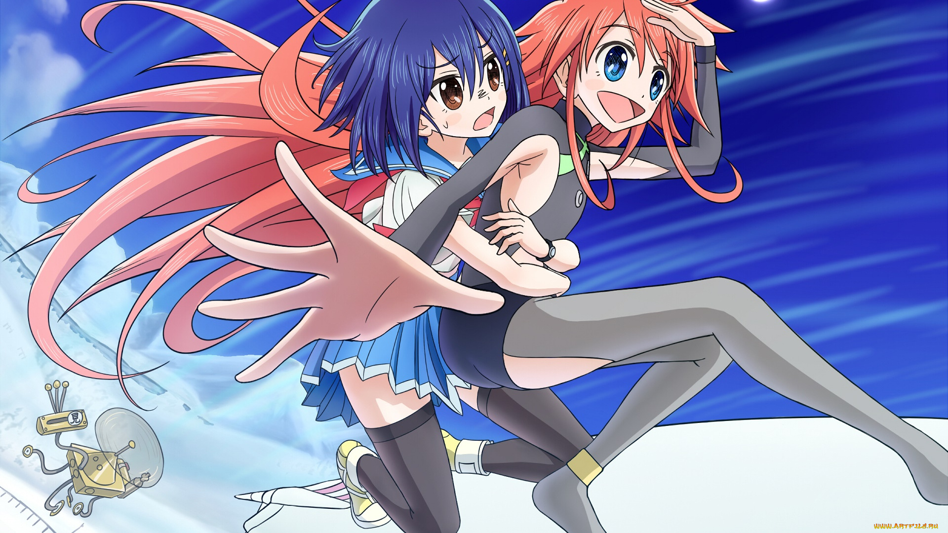 аниме, ano, natsu, de, matteru, девушки, взгляд, фон