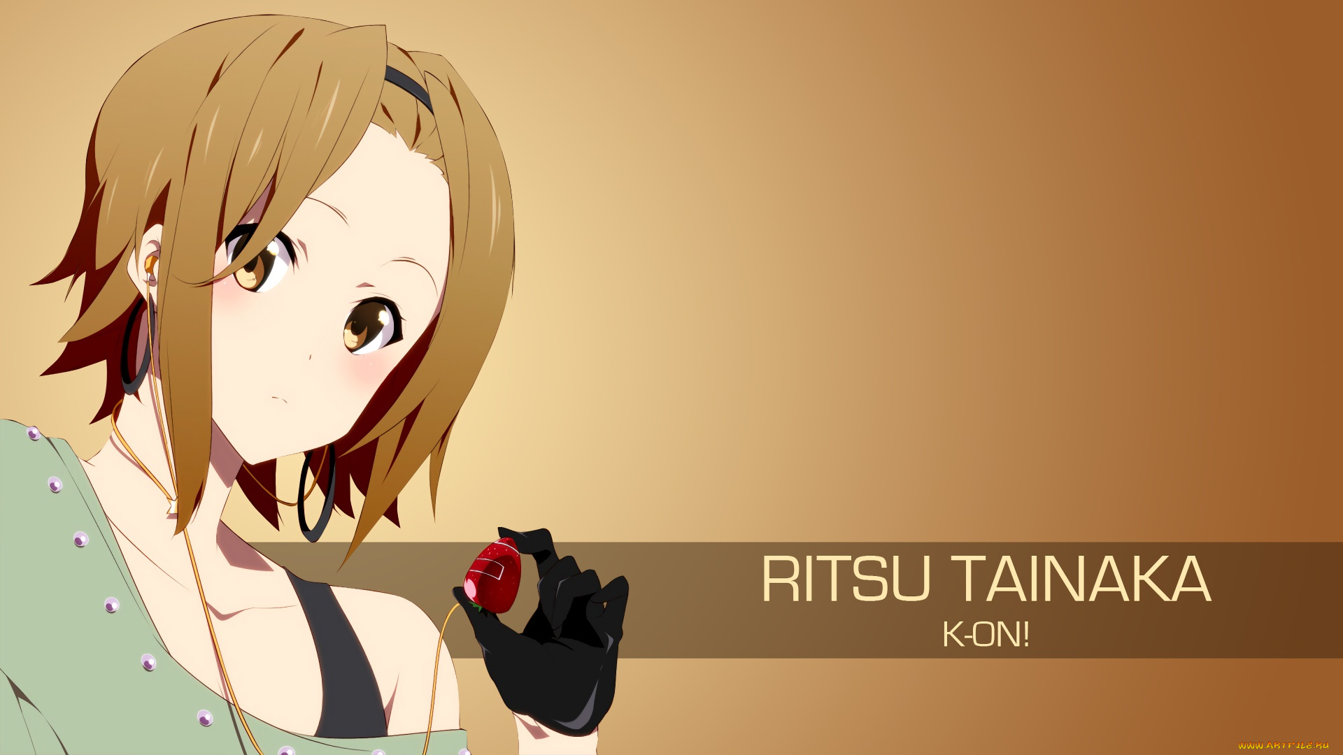 аниме, k-on, девушка, фон, взгляд