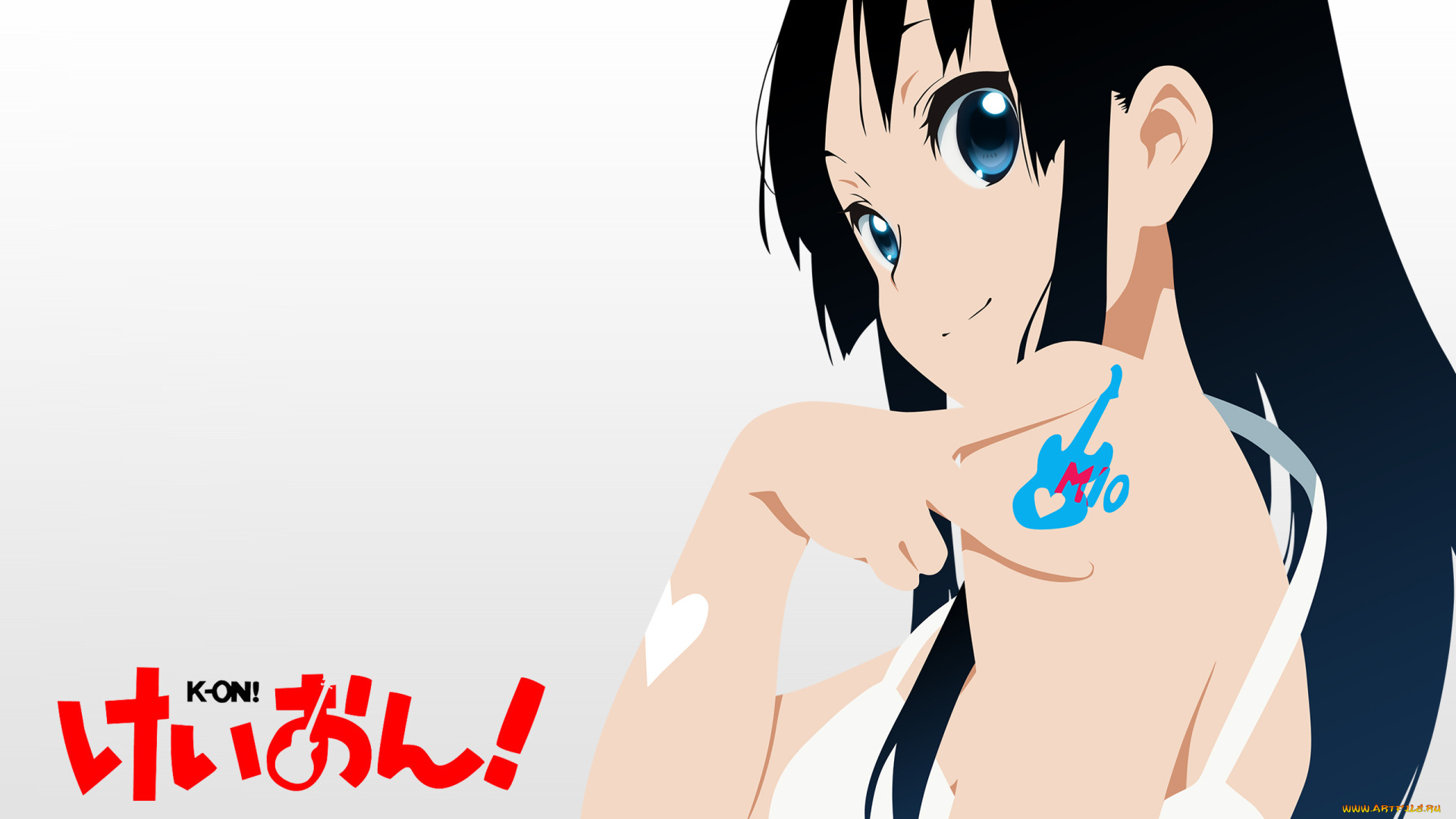 аниме, k-on, взгляд, девушка, фон