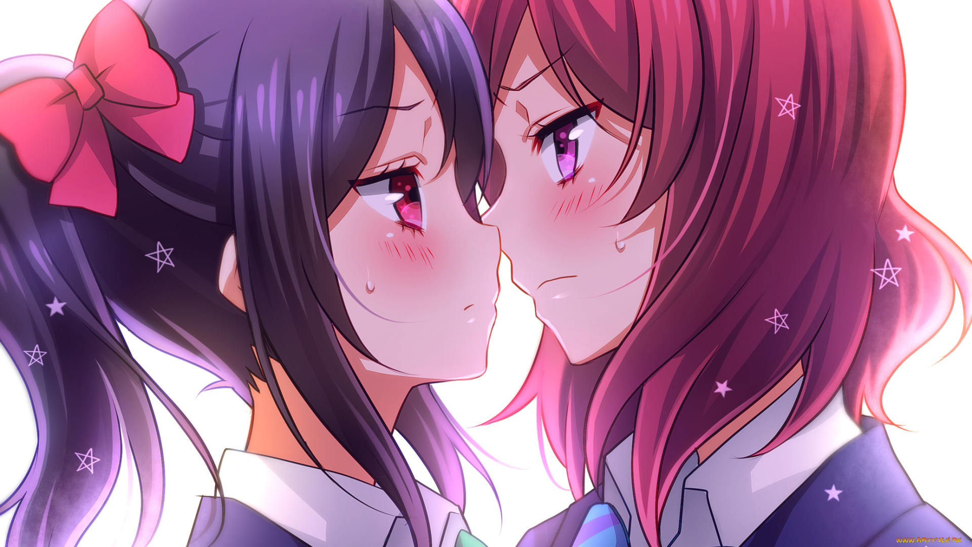 аниме, love, live, , school, idol, project, взгляд, фон, девушки