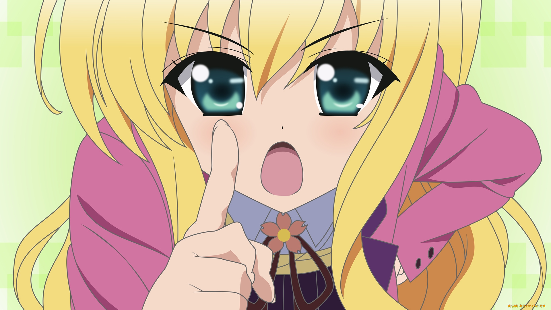 аниме, mini, miss, девушка, фон, взгляд