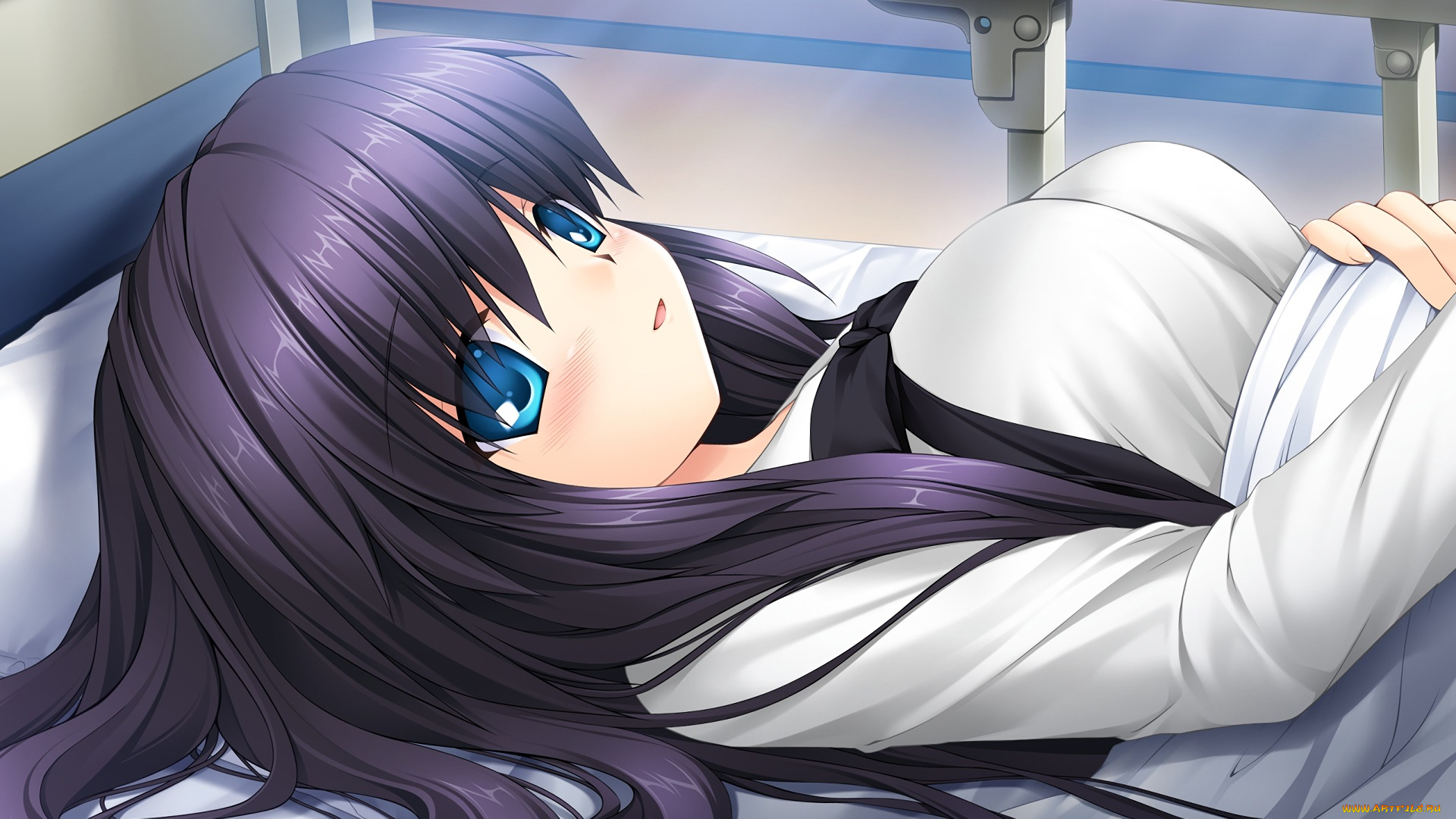 аниме, rewrite, девушка, взгляд, фон